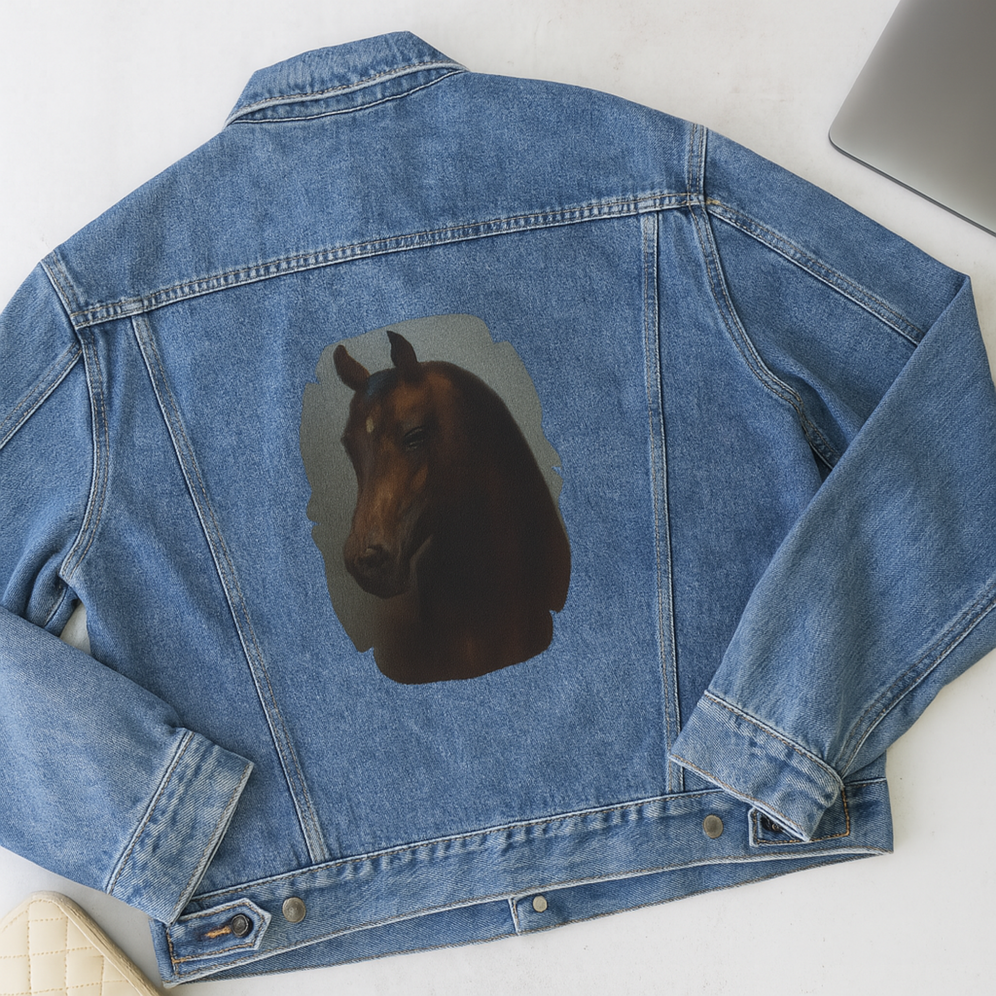 Men’s Arabian Horse Design Denim Jacket Western Cowboy Embroidered Horse Back product thumbnail image Men’s Arabian Horse Design Denim Jacket Western Cowboy Embroidered Horse Back product thumbnail image