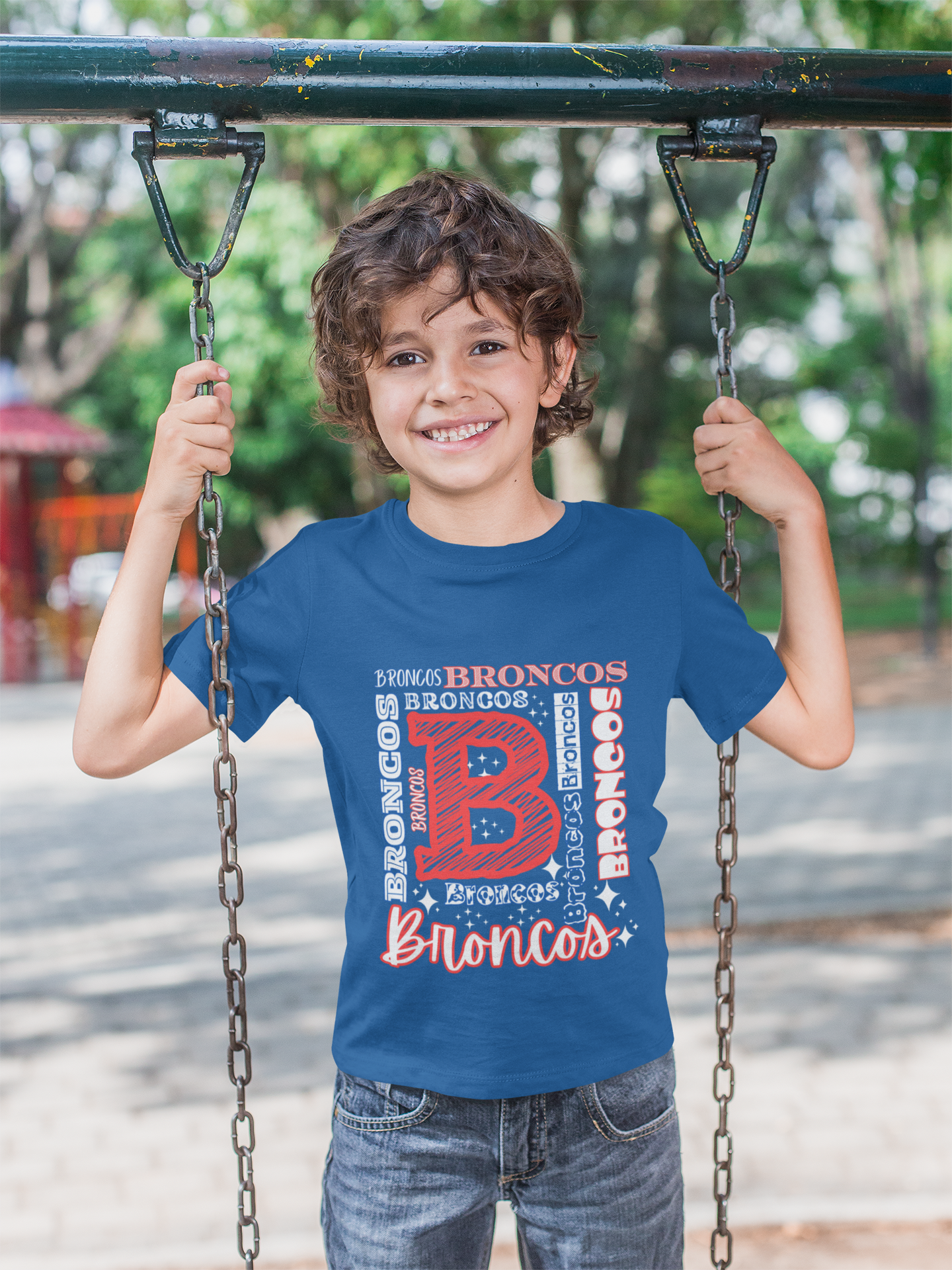 B for Broncos Spirit Wear Tee Shirt - Youth Barksdale Plano Elementary