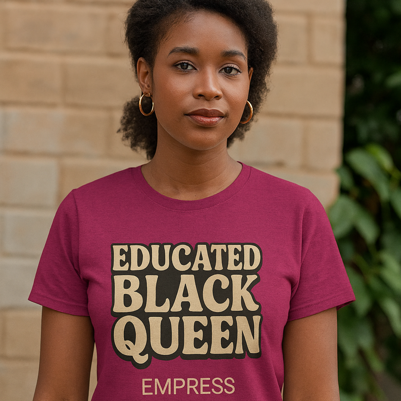 Custom Educated Black Queen Unisex T-Shirt - Empowerment, Gift for Her, Feminist Fashion, Self-Care Statement Tee, Black History Month Apparel