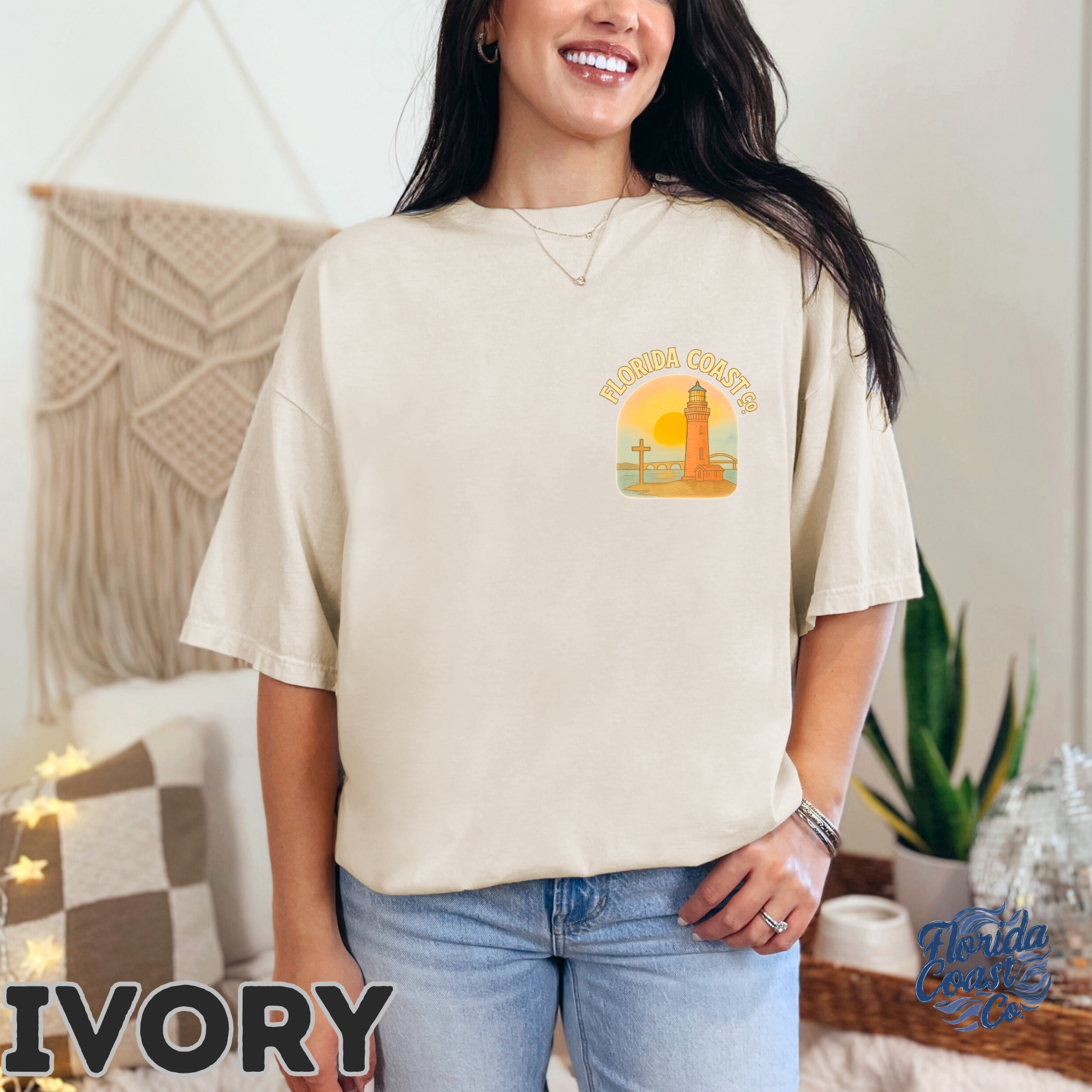 Christian Lighthouse Shirt – Comfort Colors Hesed Tee John 1:4 – Coastal Faith Shirt  – Bible Verse Beach T-Shirt – Christian Graphic Tee – Florida Coast Co product thumbnail image