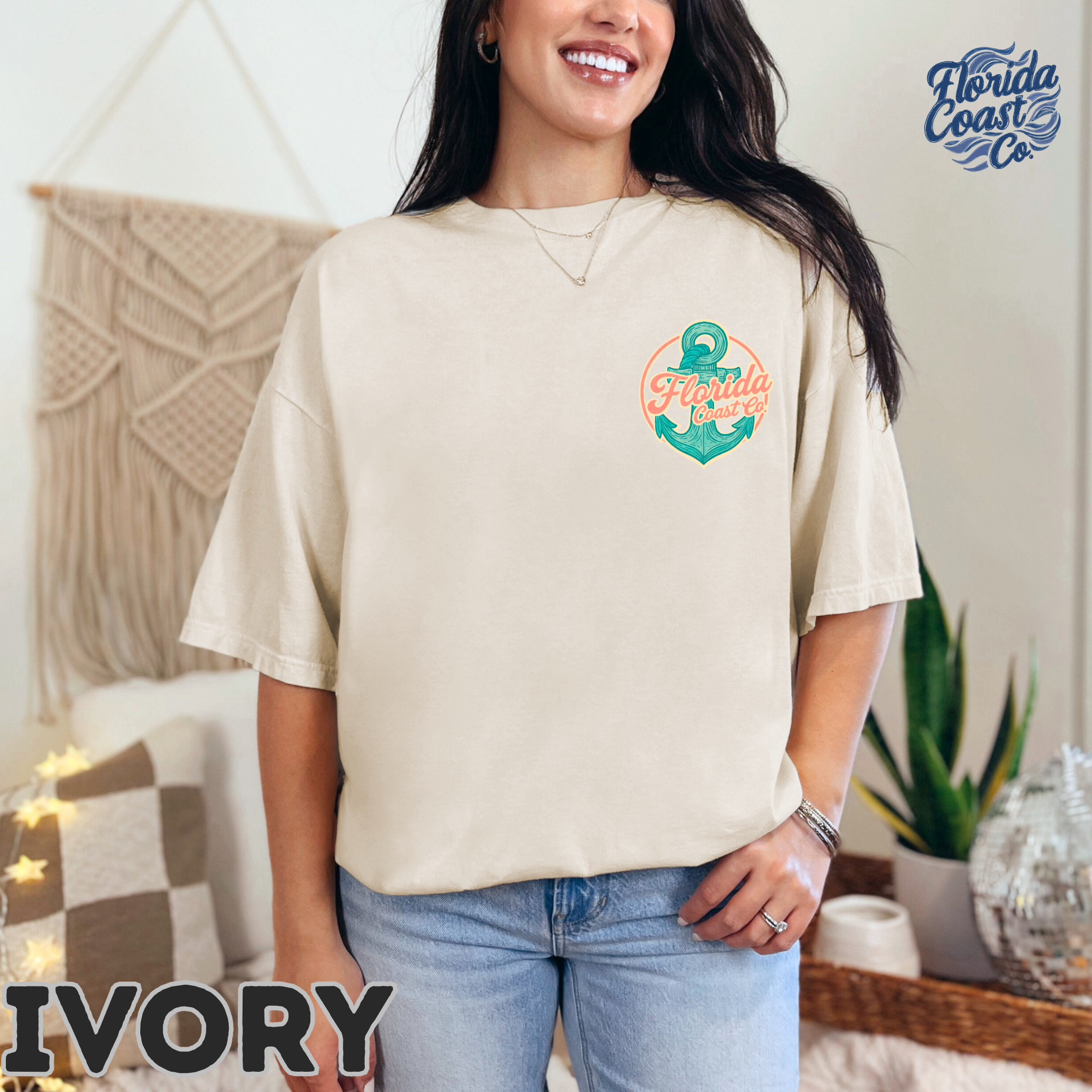 The Anchor Holds Christian T-Shirt – Isaiah 41:10 Comfort Colors Tee | Faith Over Fear Shirt | Coastal Bible Verse Tee | Florida Coast Co | Beach Vibes product thumbnail image