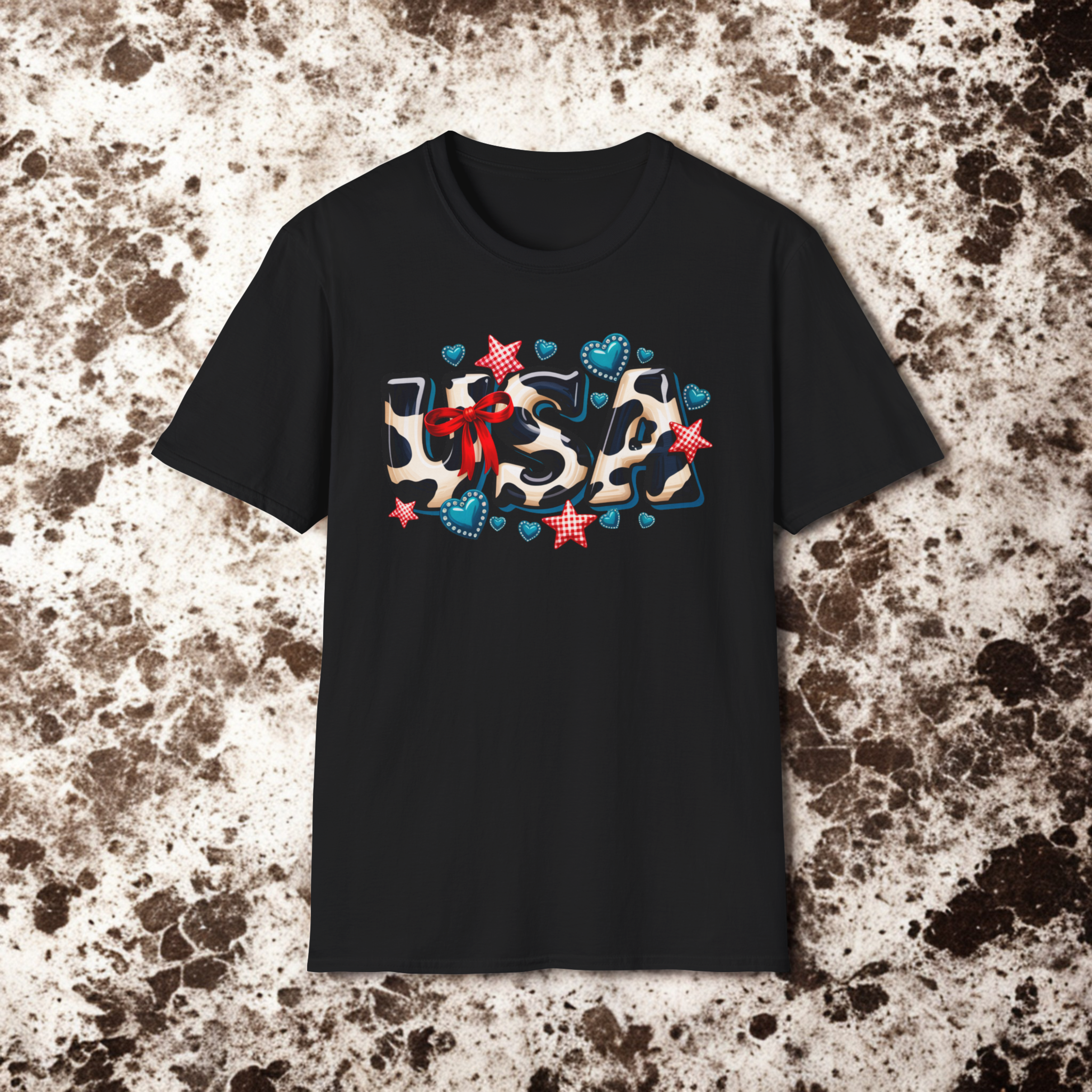 USA Themed Unisex Softstyle T-Shirt - Casual Summer Wear, Patriotic Fashion, Gift for Independence Day, Cozy Style, Everyday Comfort product thumbnail image USA Themed Unisex Softstyle T-Shirt - Casual Summer Wear, Patriotic Fashion, Gift for Independence Day, Cozy Style, Everyday Comfort product thumbnail image