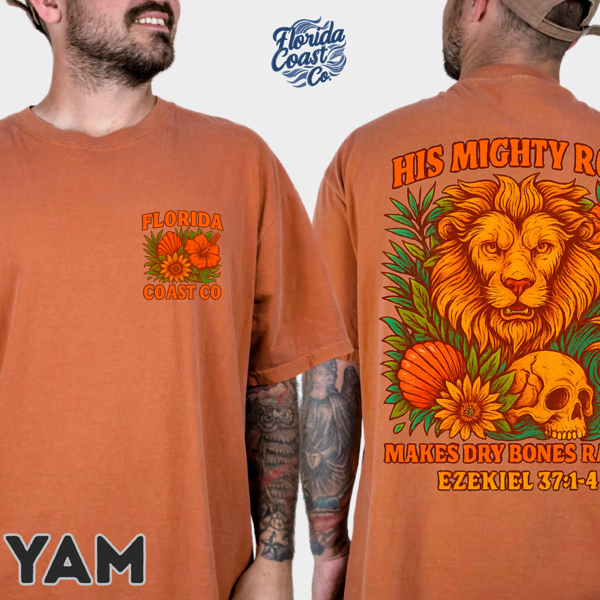 His Mighty Roar Christian Lion Tee | Comfy Colors 1717 Vintage Wash Relaxed Fit T-Shirt S–4XL | Bible Verse Tee product thumbnail image
