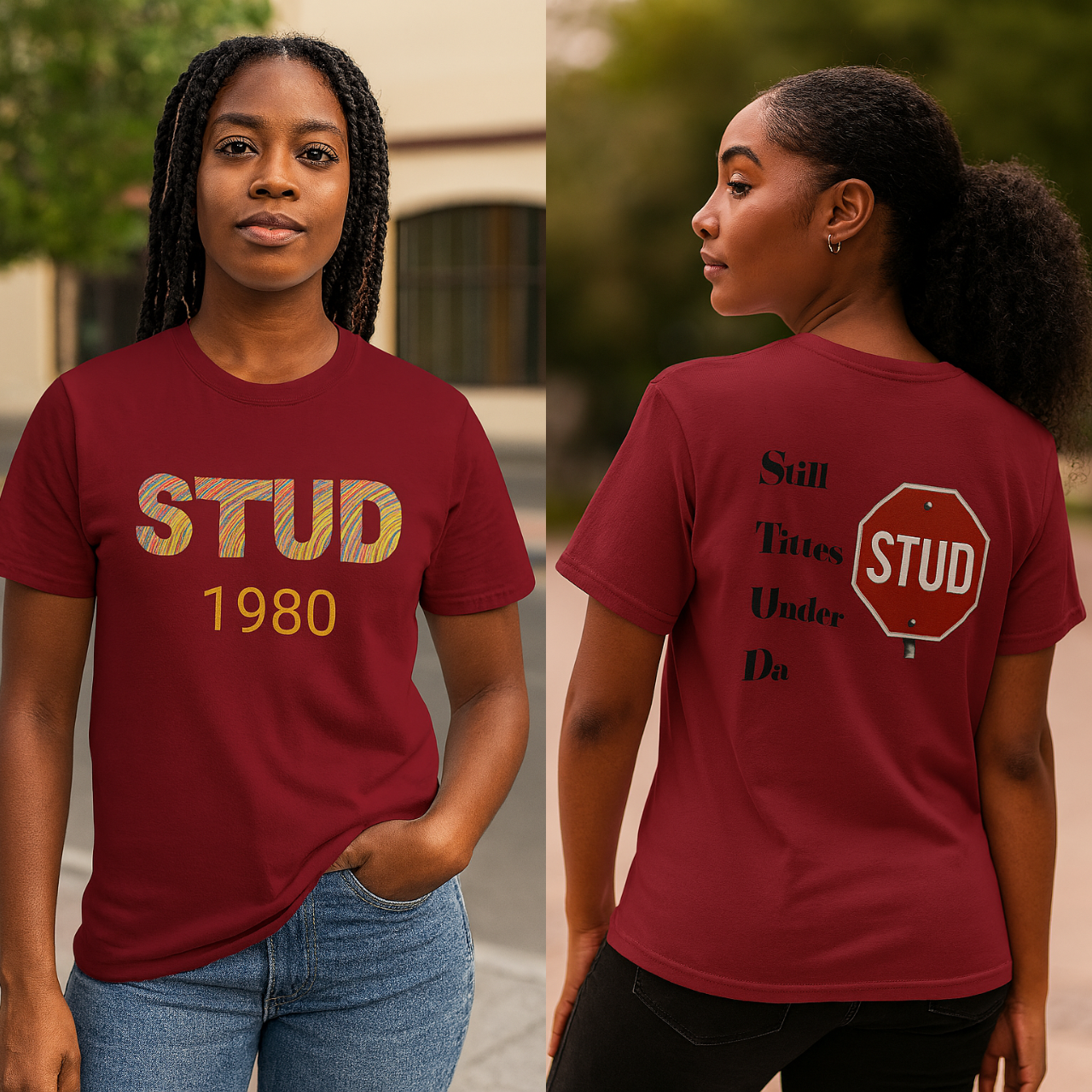 Custom Retro 'STUD 1980' Unisex T-Shirt, Fun Gift for Birthdays, Casual Wear, Vintage Style Tee, Unique Graphic Top, Unisex Apparel