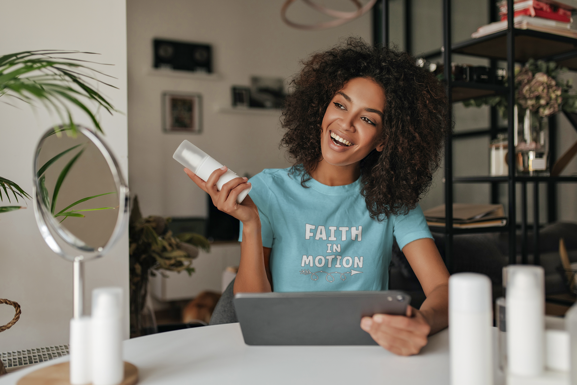 Faith in Motion Unisex Tee, Inspirational T-Shirt, Gift for Faith Lovers, Motivational Wear, Daily Affirmation Shirt product thumbnail image