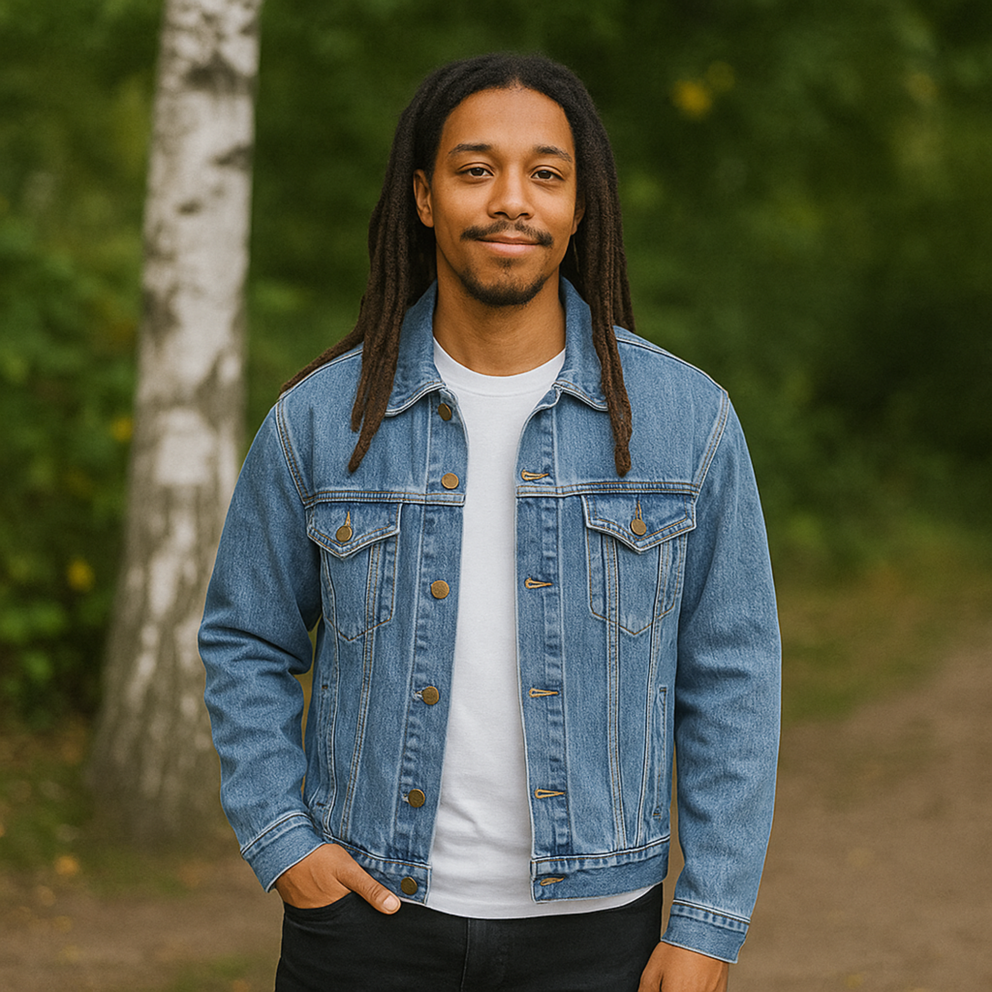 Mustang Horse Denim Jacket Mens Vintage Jean Jacket with Rustic Wild Horse Print DTG Printed Western Gift product thumbnail image Mustang Horse Denim Jacket Mens Vintage Jean Jacket with Rustic Wild Horse Print DTG Printed Western Gift product thumbnail image