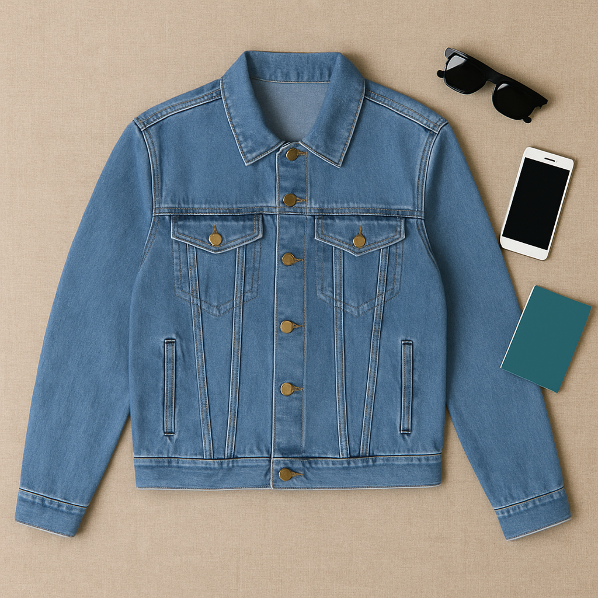 Mustang Horse Denim Jacket Mens Vintage Jean Jacket with Rustic Wild Horse Print DTG Printed Western Gift product thumbnail image Mustang Horse Denim Jacket Mens Vintage Jean Jacket with Rustic Wild Horse Print DTG Printed Western Gift product thumbnail image