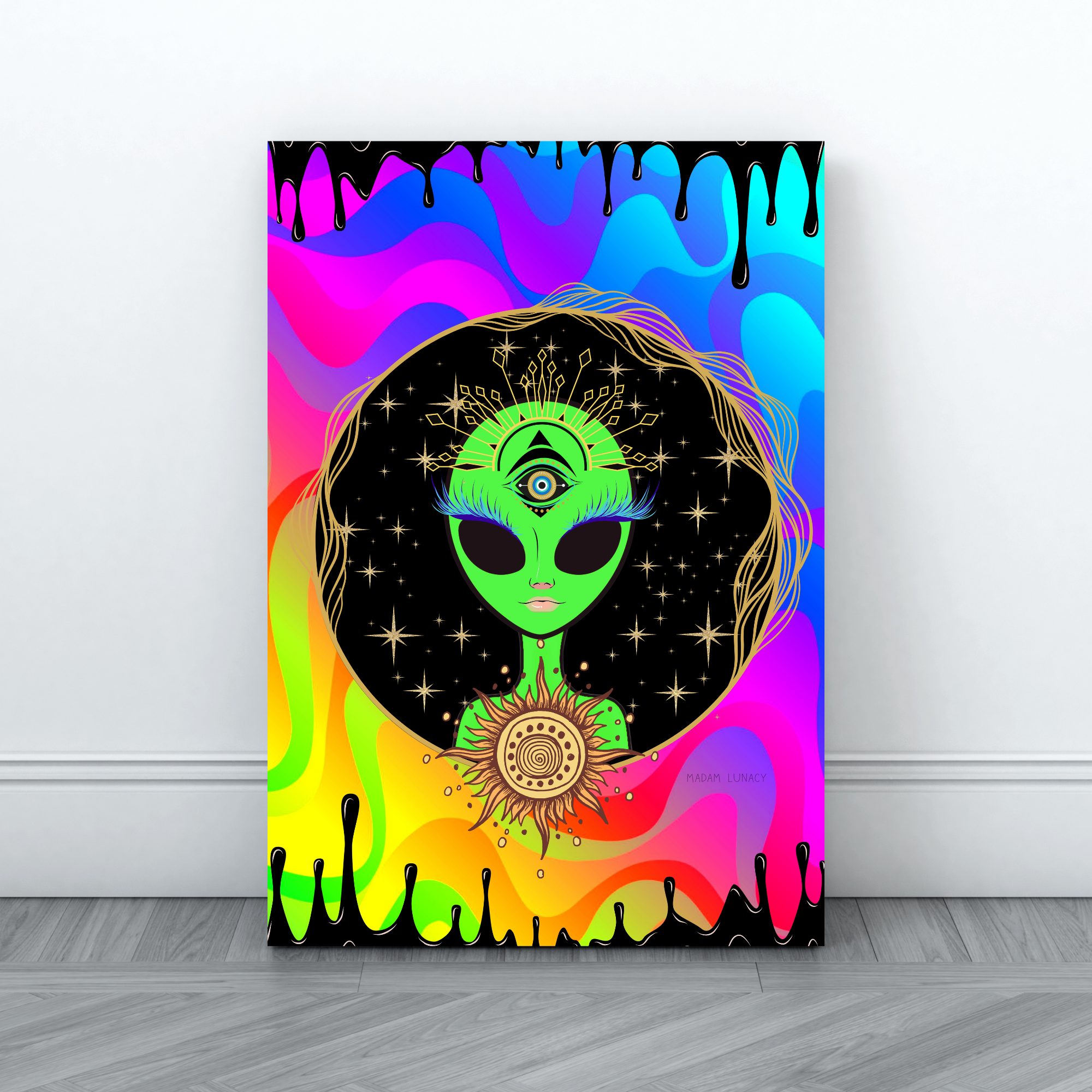 Solar Deity. Alien Art by Madam Lunacy - ART PRINT Solar Deity. Alien Art by Madam Lunacy - ART PRINT