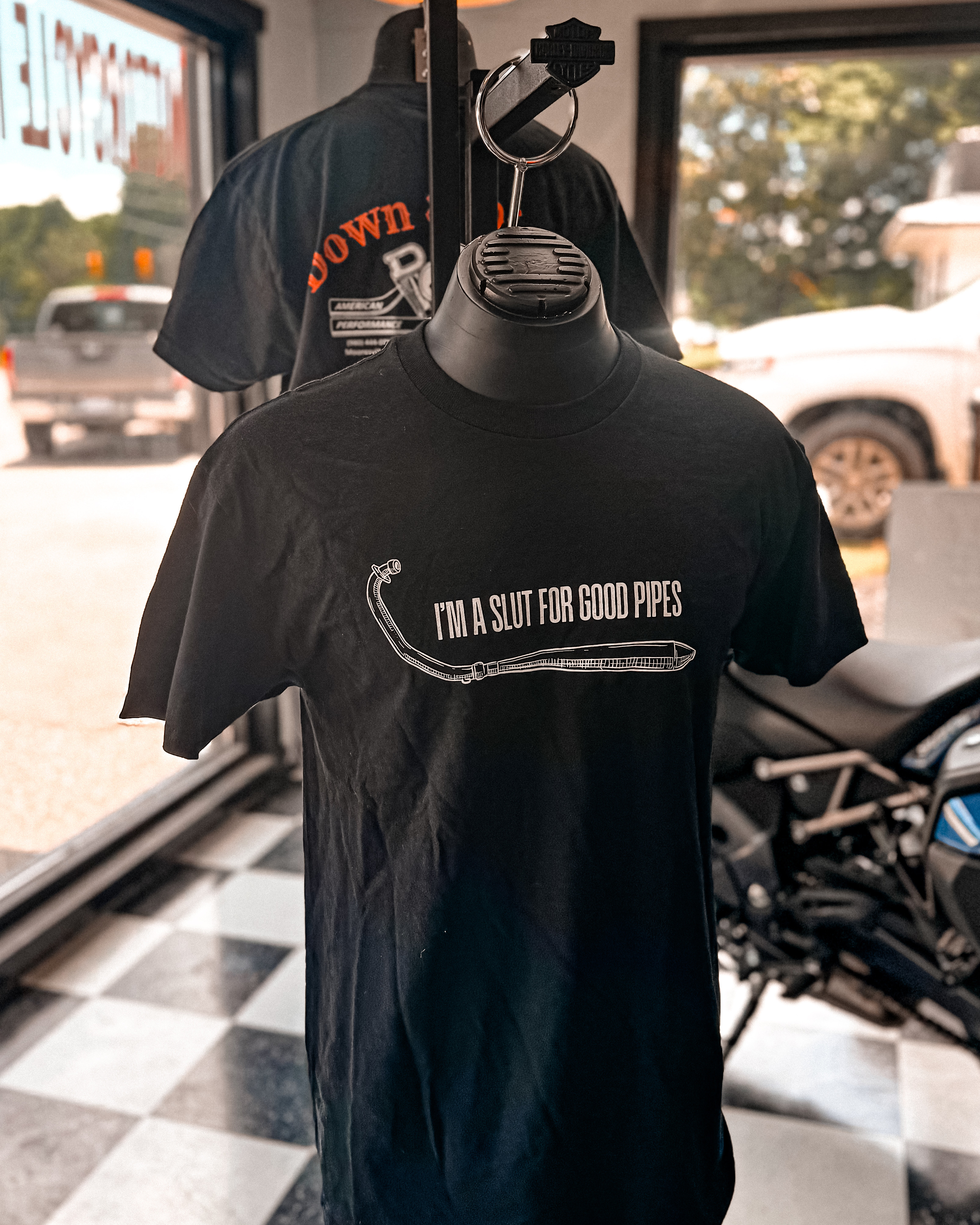 Motorcycle Humor Unisex Tee - I'm a Slut for Good Pipes