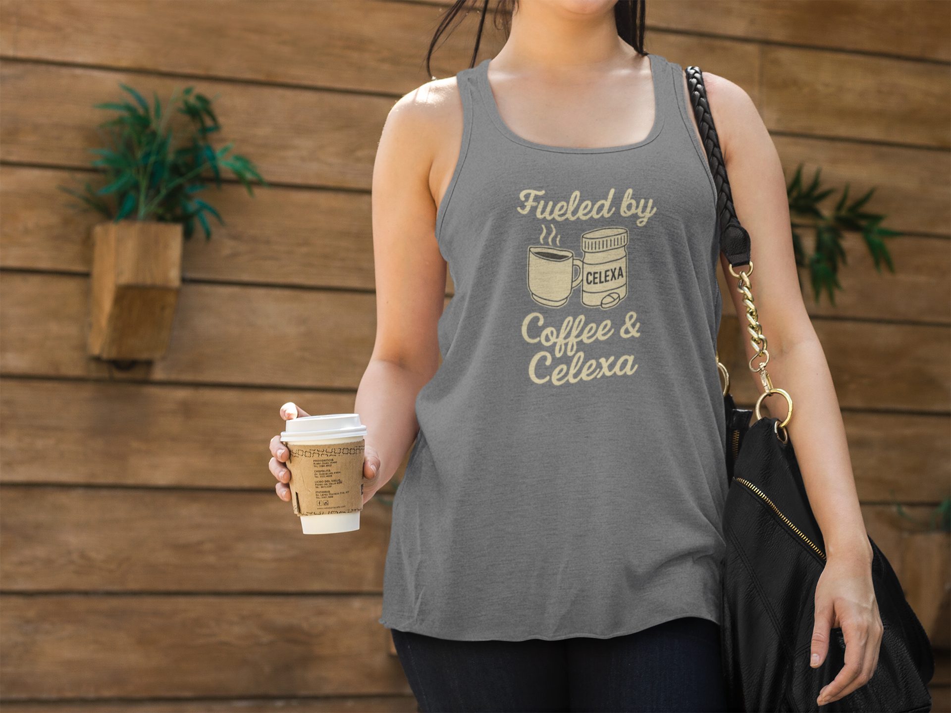 Fueled by Coffee &amp; Celexa Women's Racerback Tank 