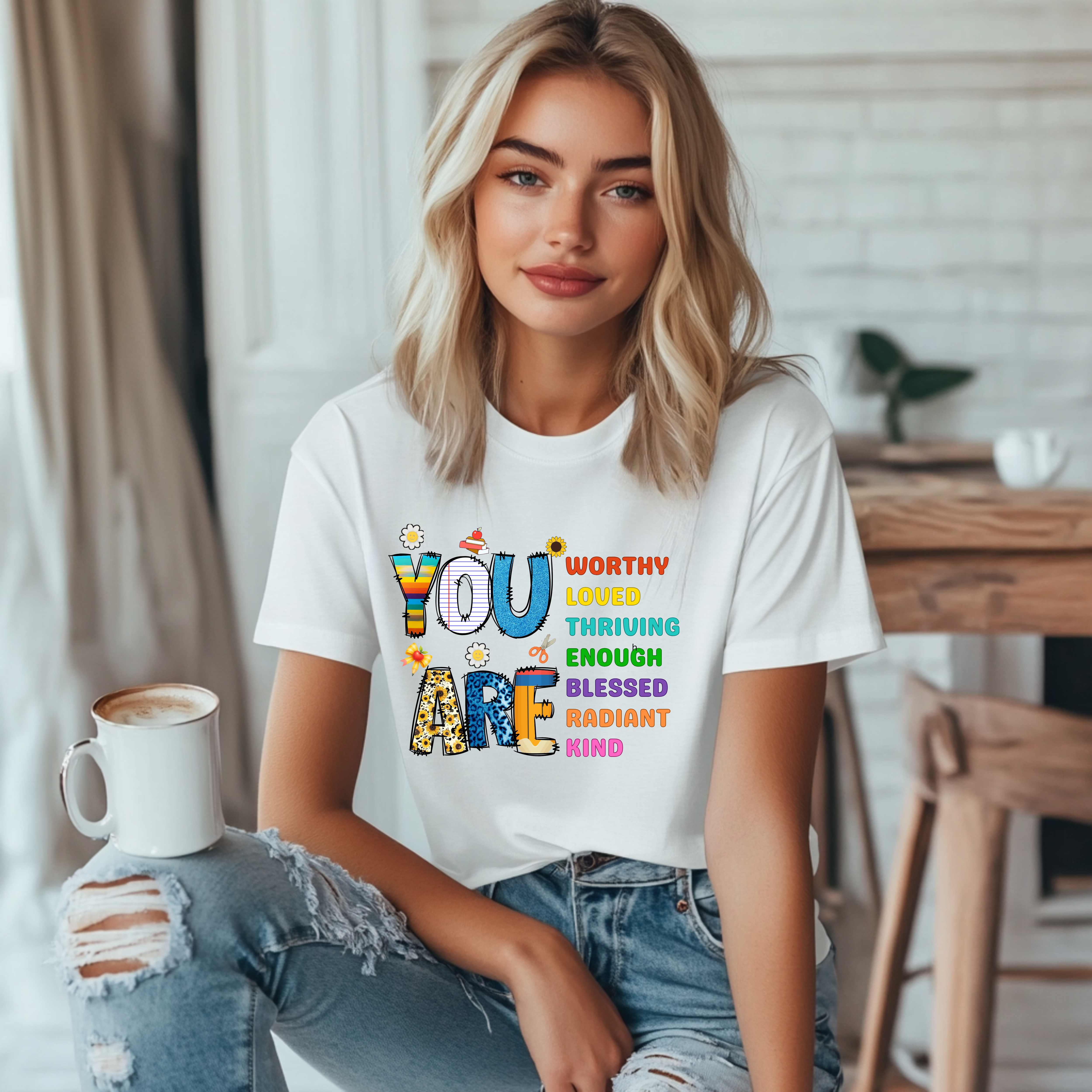 You Are Affirmation T-Shirt – Positive Teacher Shirt, Motivational Back to School Tee, Classroom Encouragement Shirt product thumbnail image