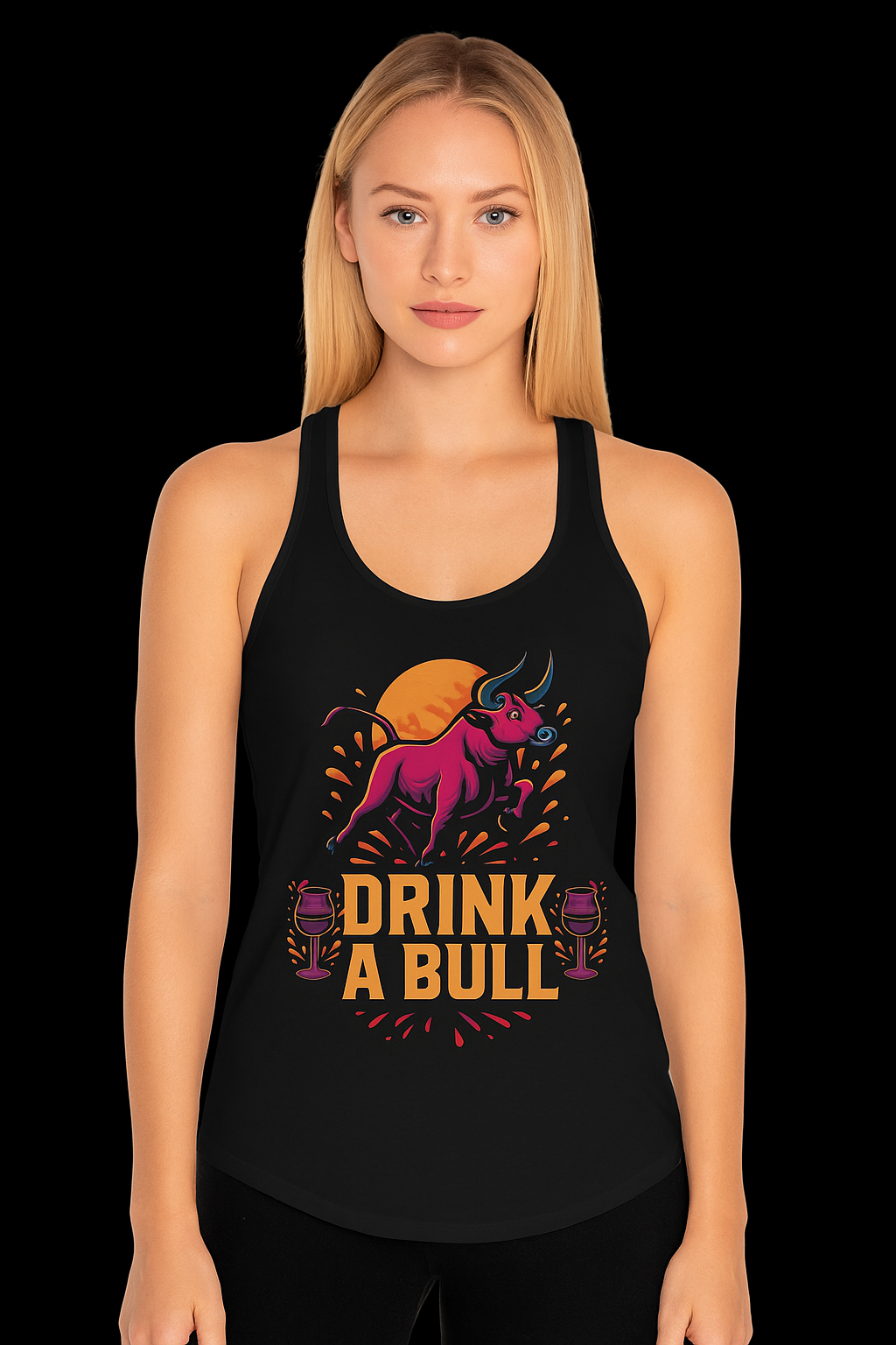 Drink a Bull Festive Racerback Tanktop product thumbnail image Drink a Bull Festive Racerback Tanktop product thumbnail image
