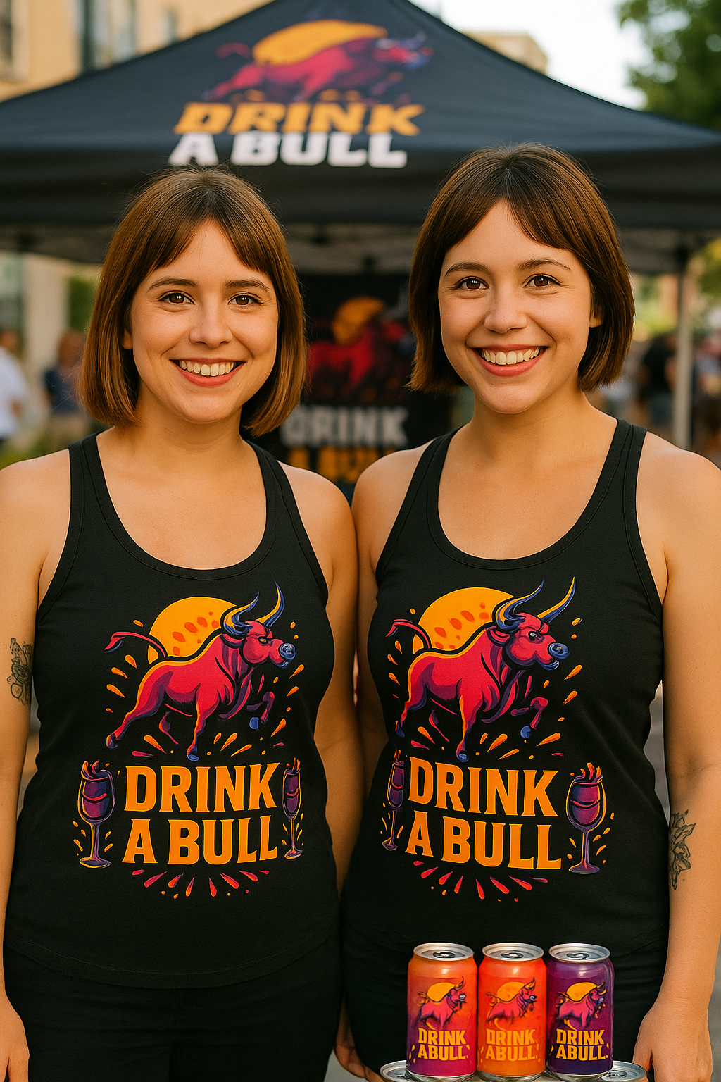 Drink a Bull Festive Racerback Tanktop product thumbnail image Drink a Bull Festive Racerback Tanktop product thumbnail image