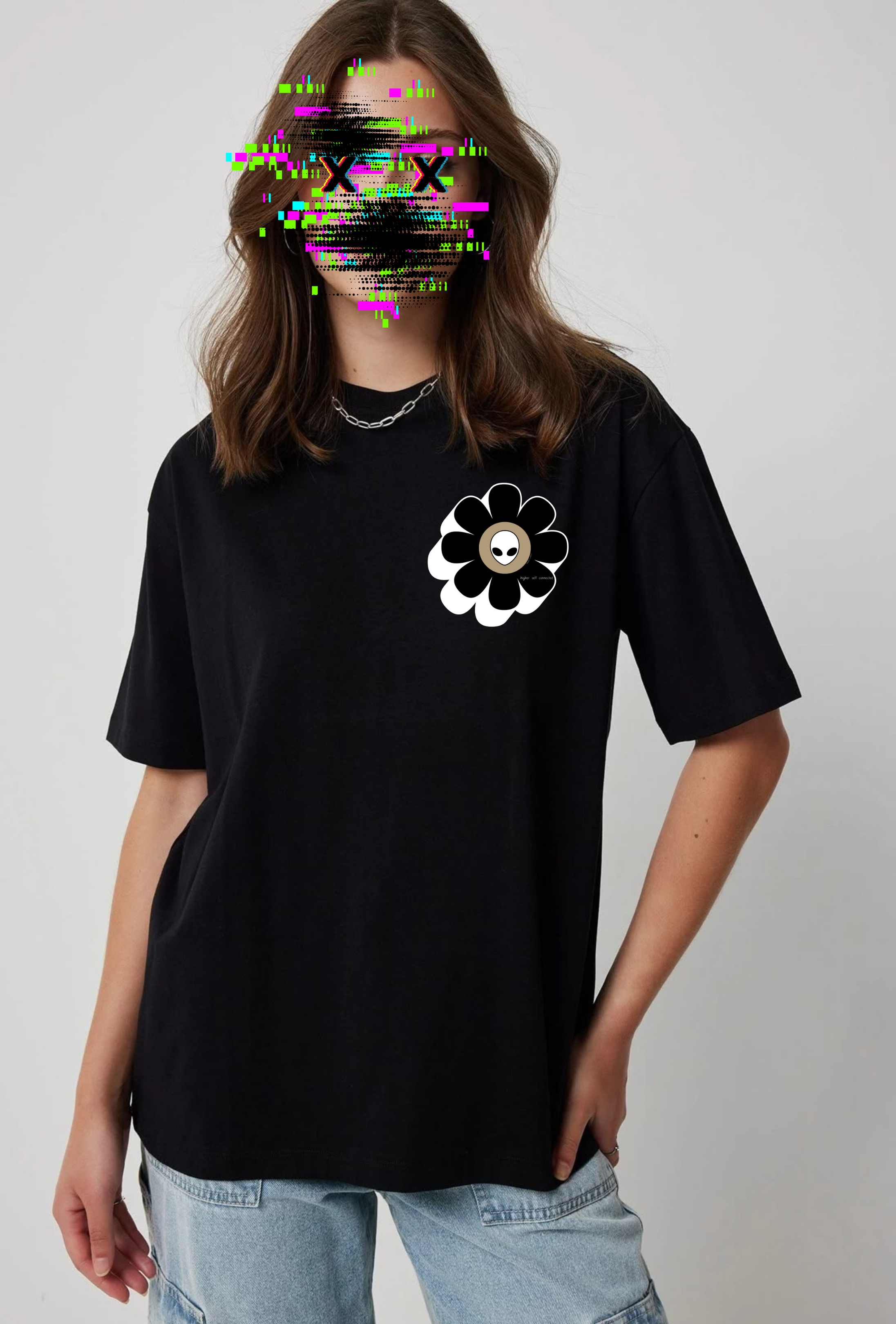 Alien Flower T-Shirt (Brown)  │ Astral Drip • Alien Collection