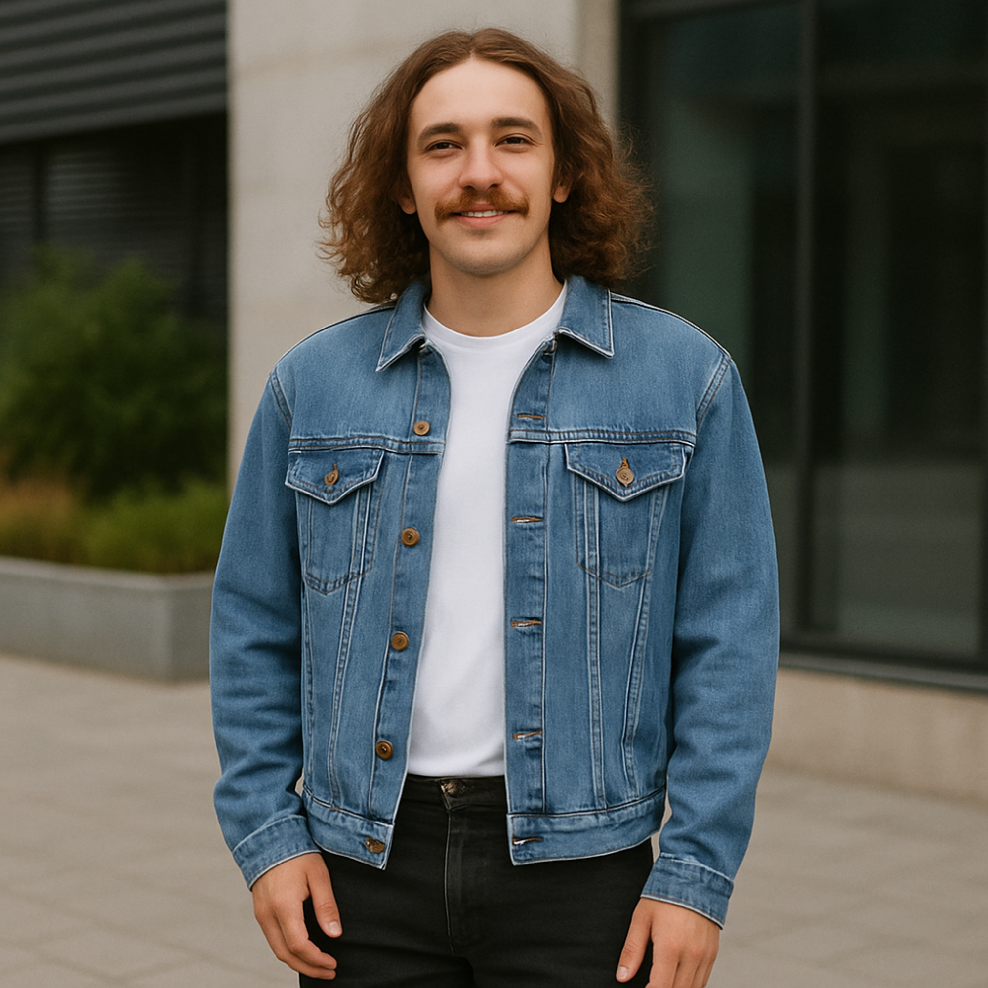 Friesian Horse Mens Denim Jacket Majestic Black Stallion Art on Back Western Cowboy Jean Jacket product thumbnail image Friesian Horse Mens Denim Jacket Majestic Black Stallion Art on Back Western Cowboy Jean Jacket product thumbnail image