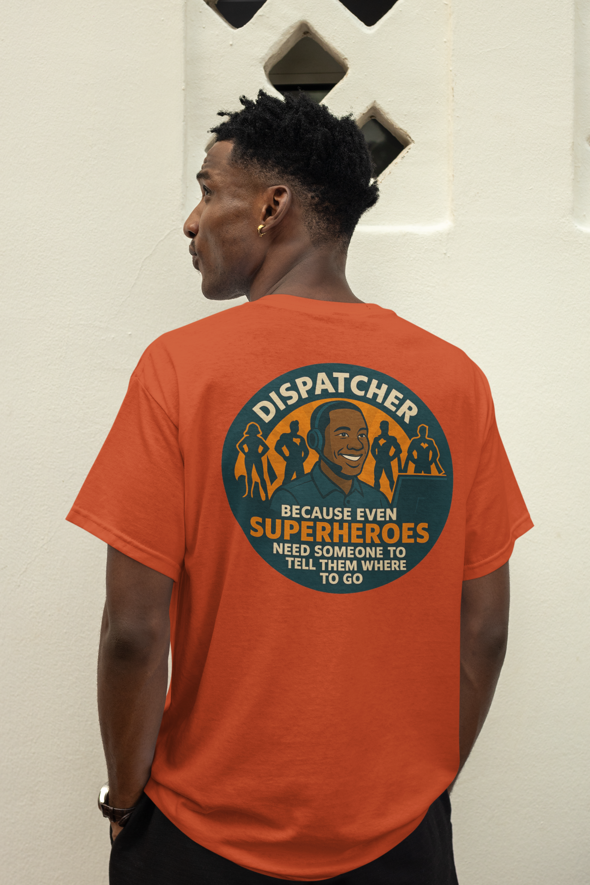 Superheroes Need Dispatchers (Black Male Version) T-shirt | Multiple color options product thumbnail image Superheroes Need Dispatchers (Black Male Version) T-shirt | Multiple color options product thumbnail image