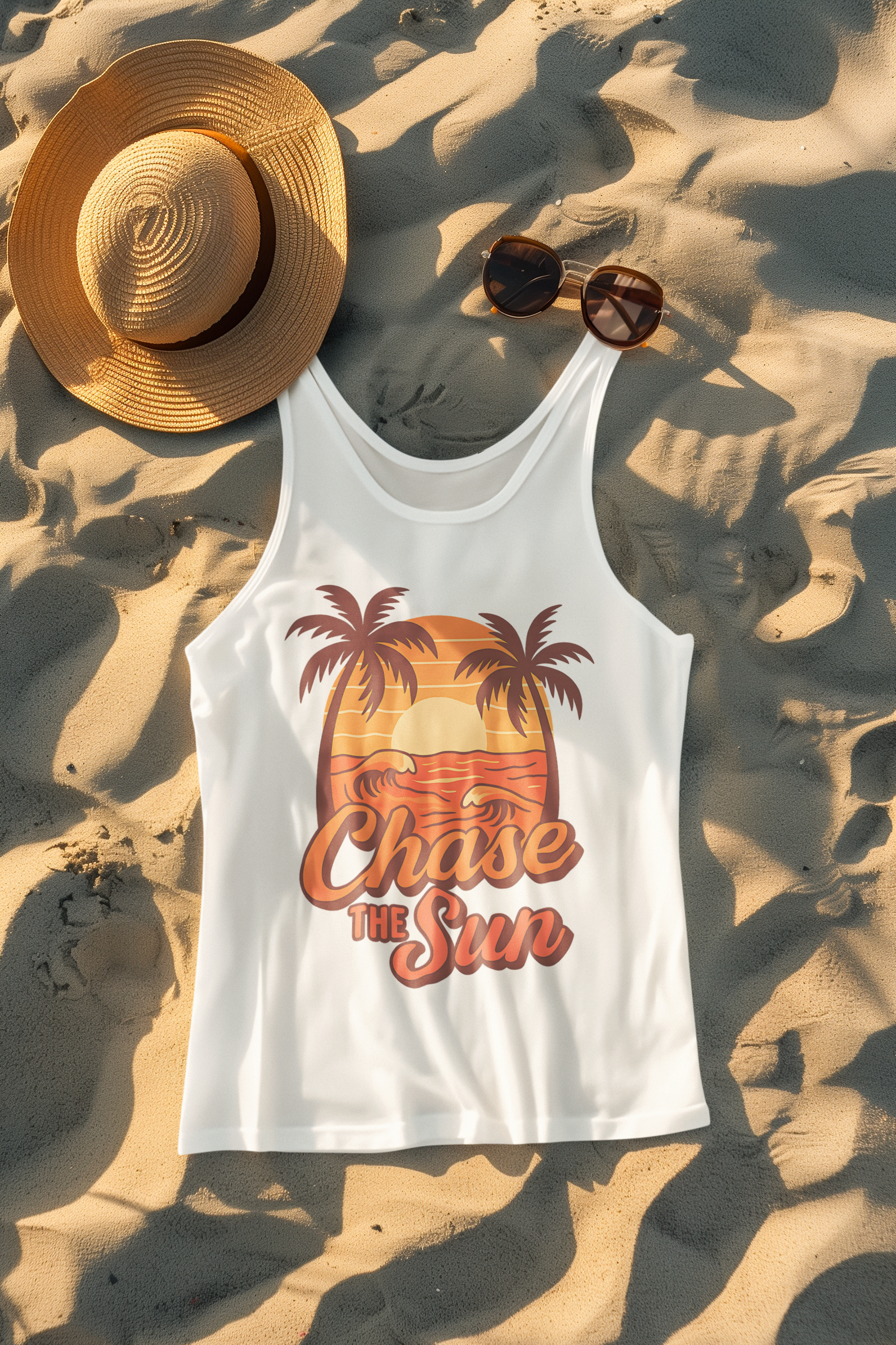 Chase the Sun Tank Top, Summer Vibes Unisex Tee, Beach Wear, Vacation Top, Gift for Trendsetters product thumbnail image Chase the Sun Tank Top, Summer Vibes Unisex Tee, Beach Wear, Vacation Top, Gift for Trendsetters product thumbnail image