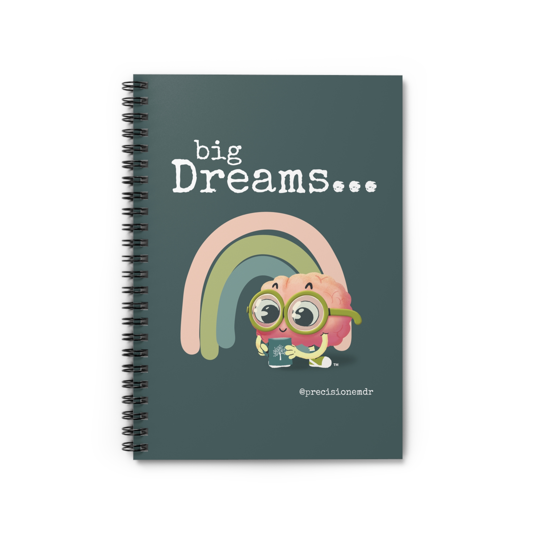 PEAbody Light Rainbow Big Dreams Spiral Notebook, 6x8