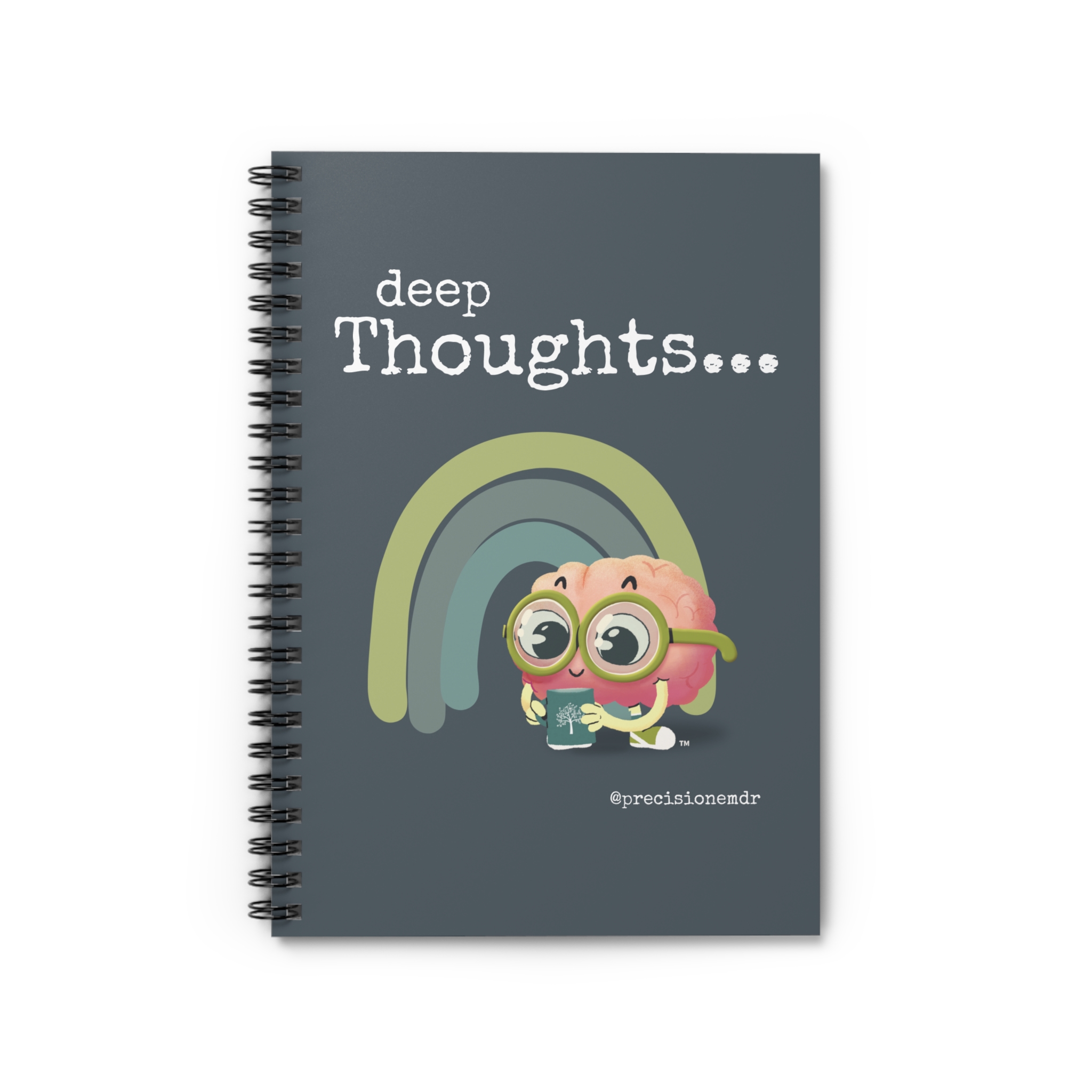 PEAbody Dark Rainbow Deep Thoughts Spiral Notebook, 6x8