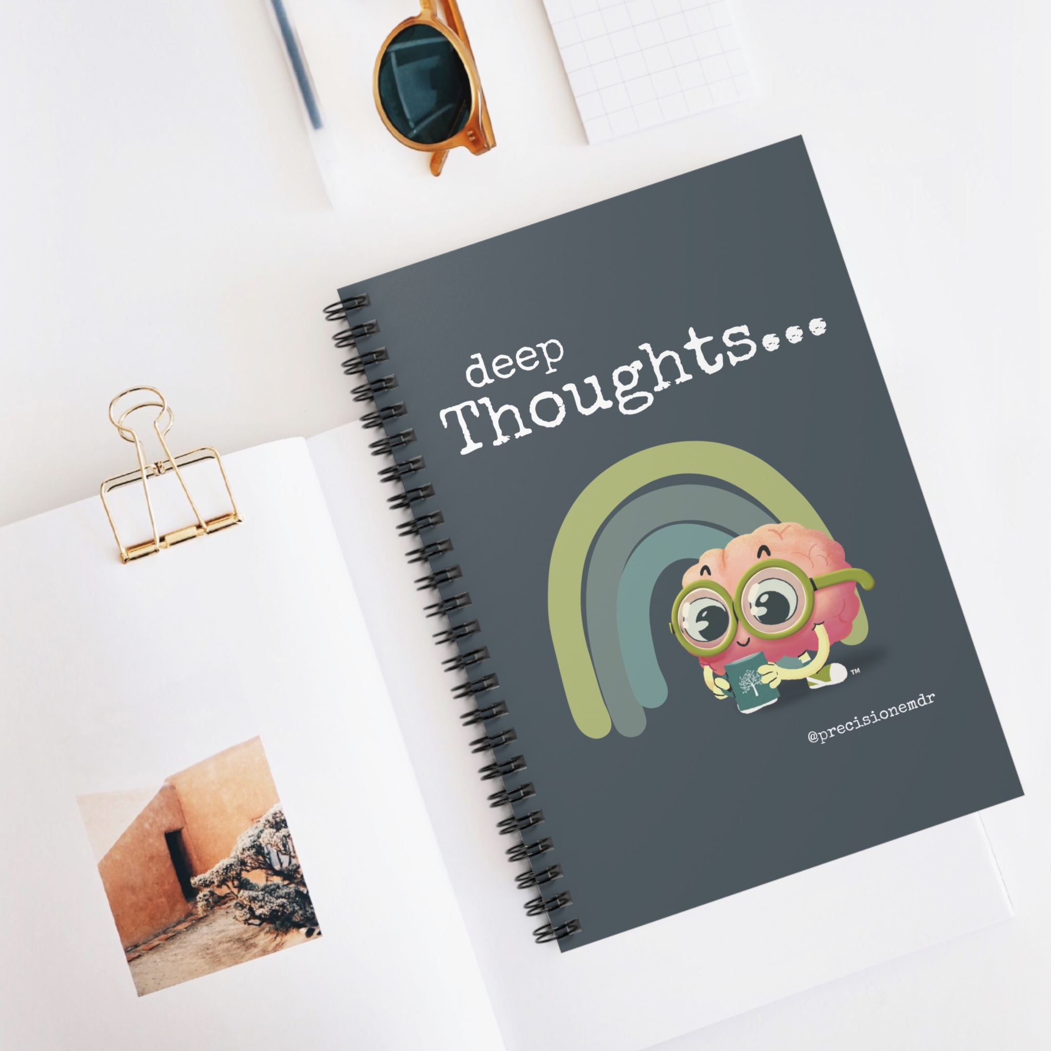PEAbody Dark Rainbow Deep Thoughts Spiral Notebook, 6x8 product thumbnail image