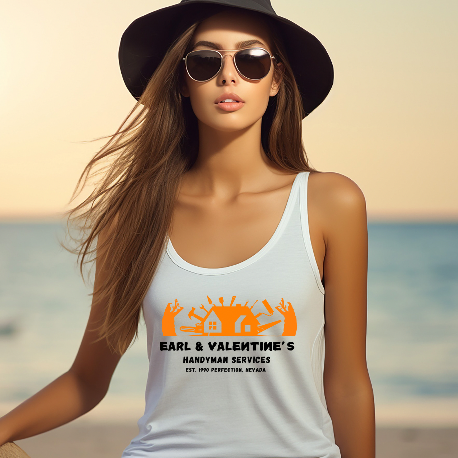 Tremors Racerback Tank, Horror Fanwear, Womens horror Tank Top, horror Movie Lover Gift, Tremores Graboid tank top, womens horror shirt