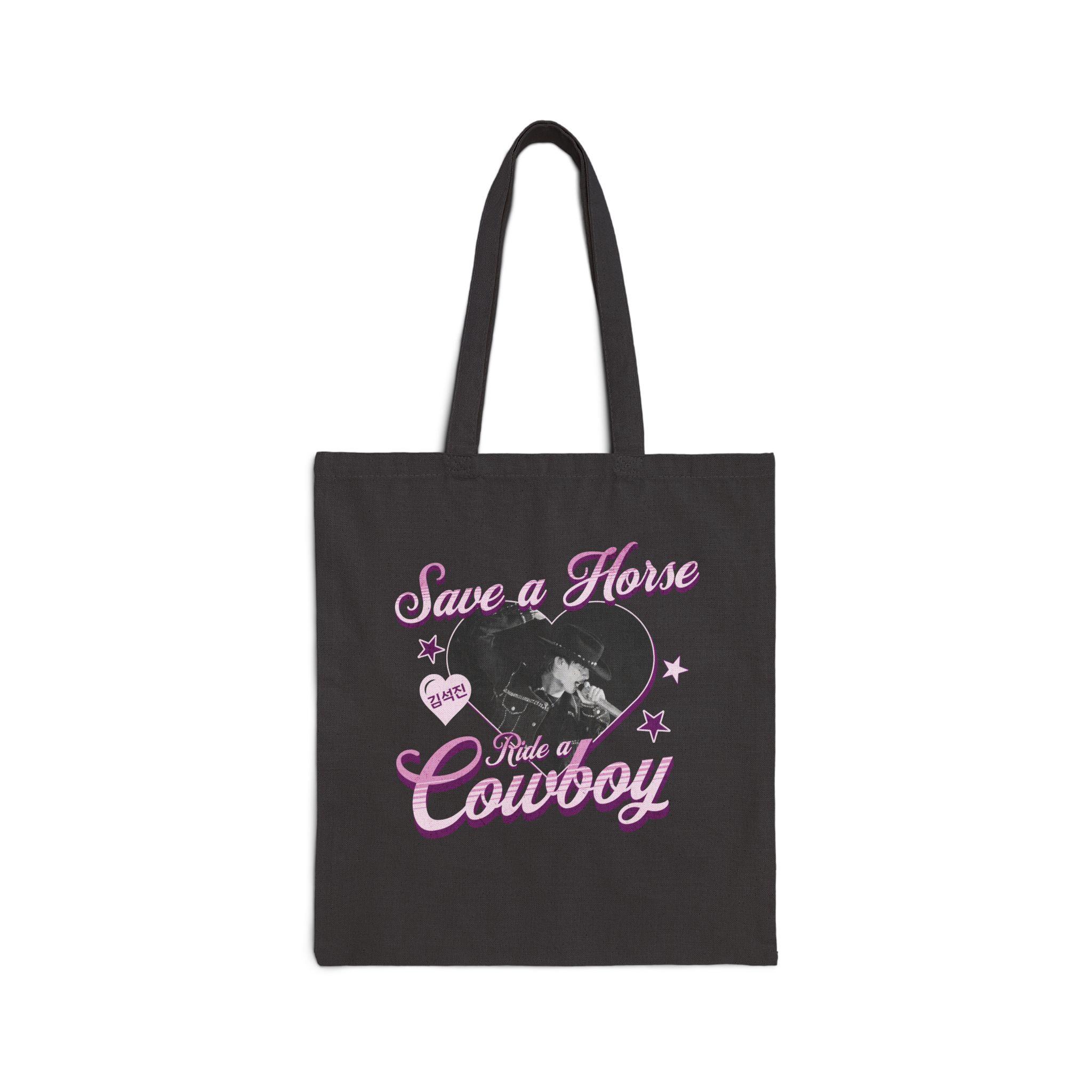 Jin, Save a Horse Cotton Canvas Tote Bag product thumbnail image Jin, Save a Horse Cotton Canvas Tote Bag product thumbnail image