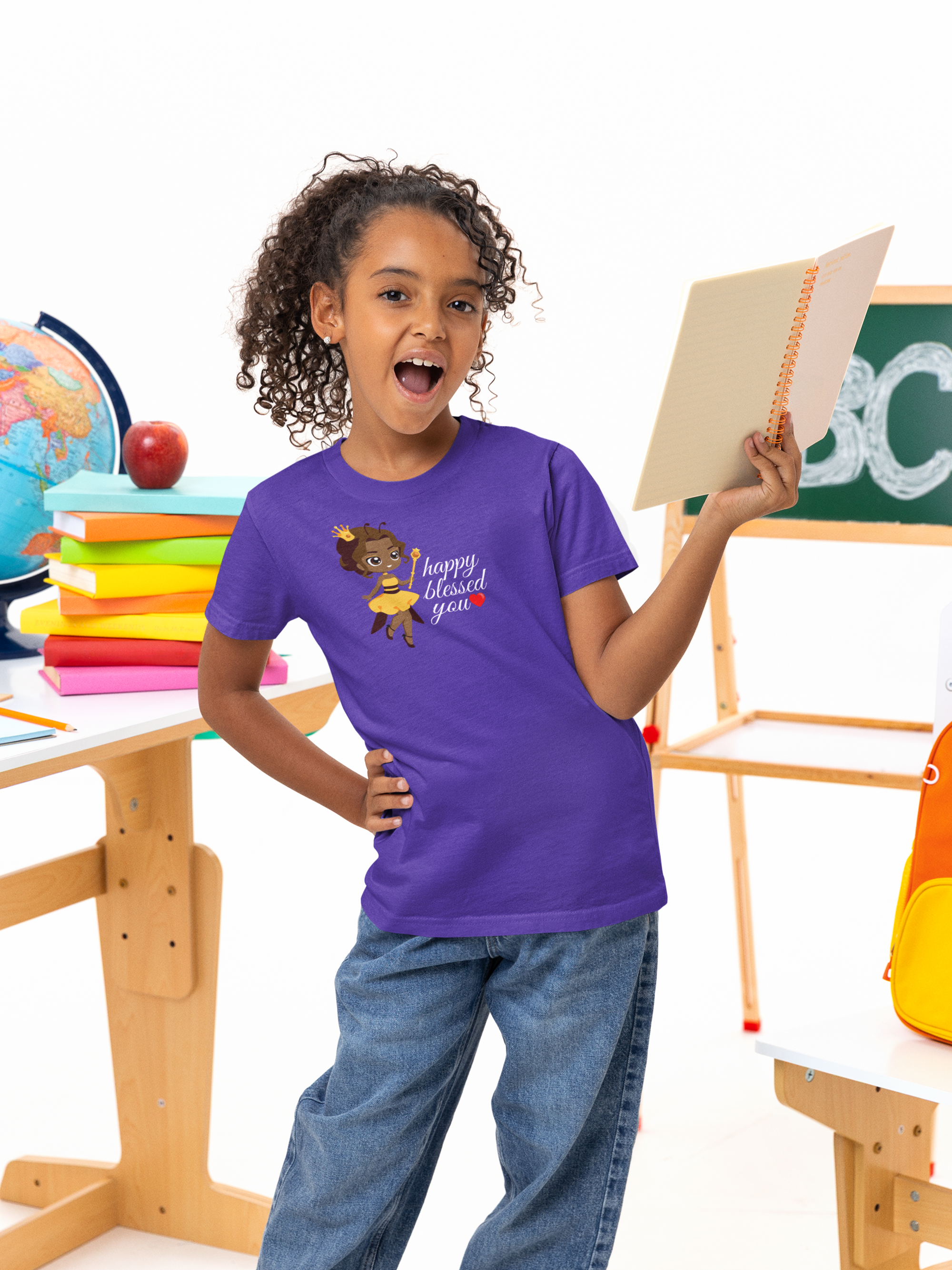 Bee Happy, Bee Blessed, Bee You - Kids Fun Tee, Cute T-Shirt for Kids, Birthday Gift, Youth Apparel