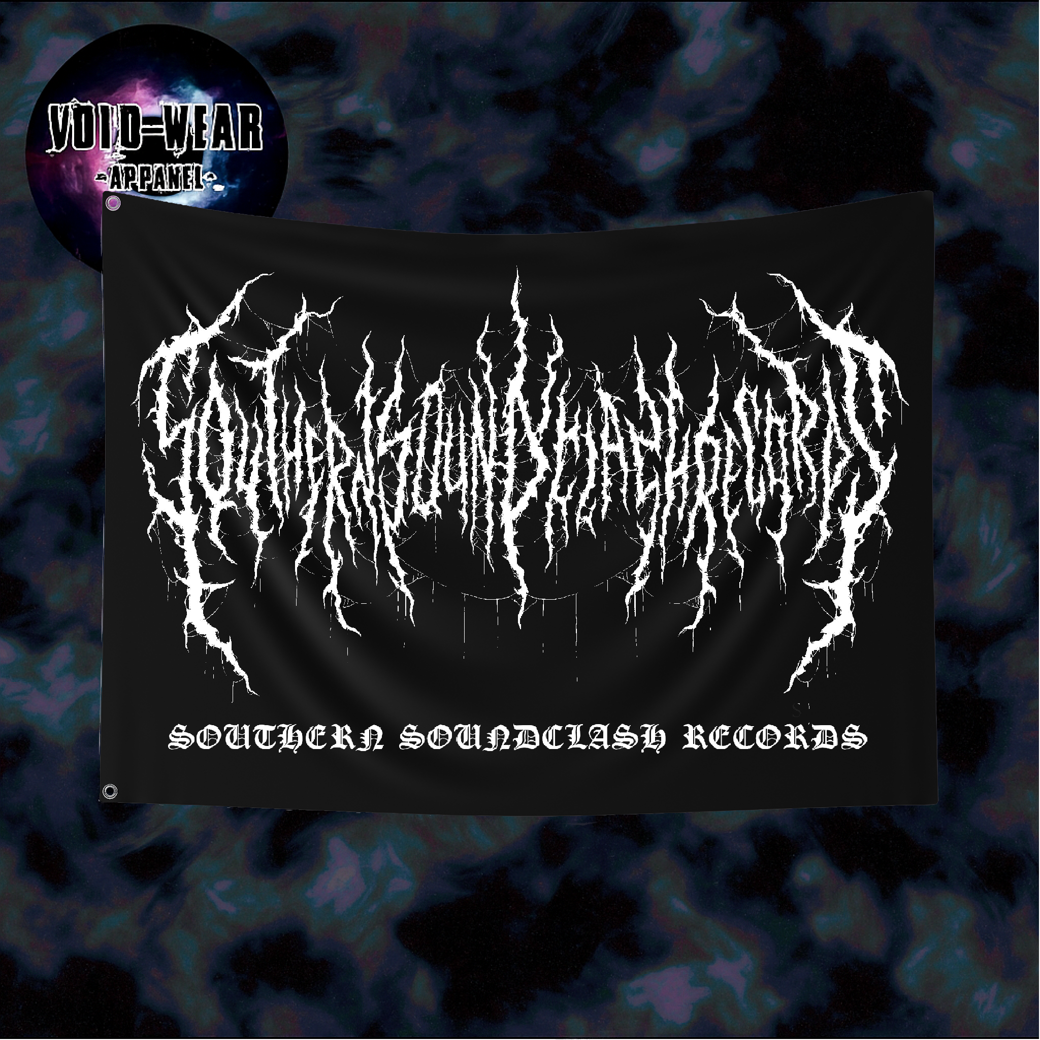 Southern Soundclash Records Metal Logo Double Sided Flag product thumbnail image Southern Soundclash Records Metal Logo Double Sided Flag product thumbnail image