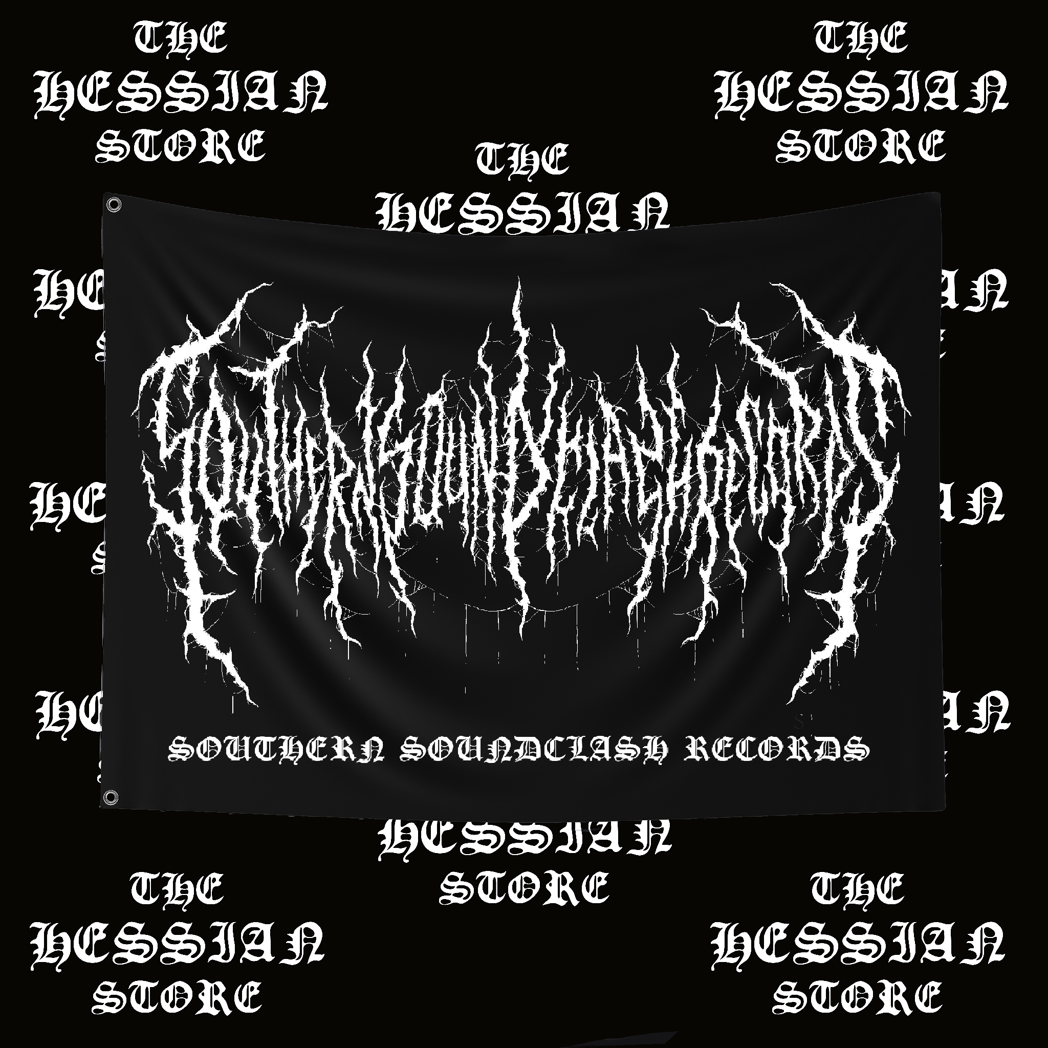 Southern Soundclash Records Metal Logo Double Sided Flag product thumbnail image Southern Soundclash Records Metal Logo Double Sided Flag product thumbnail image