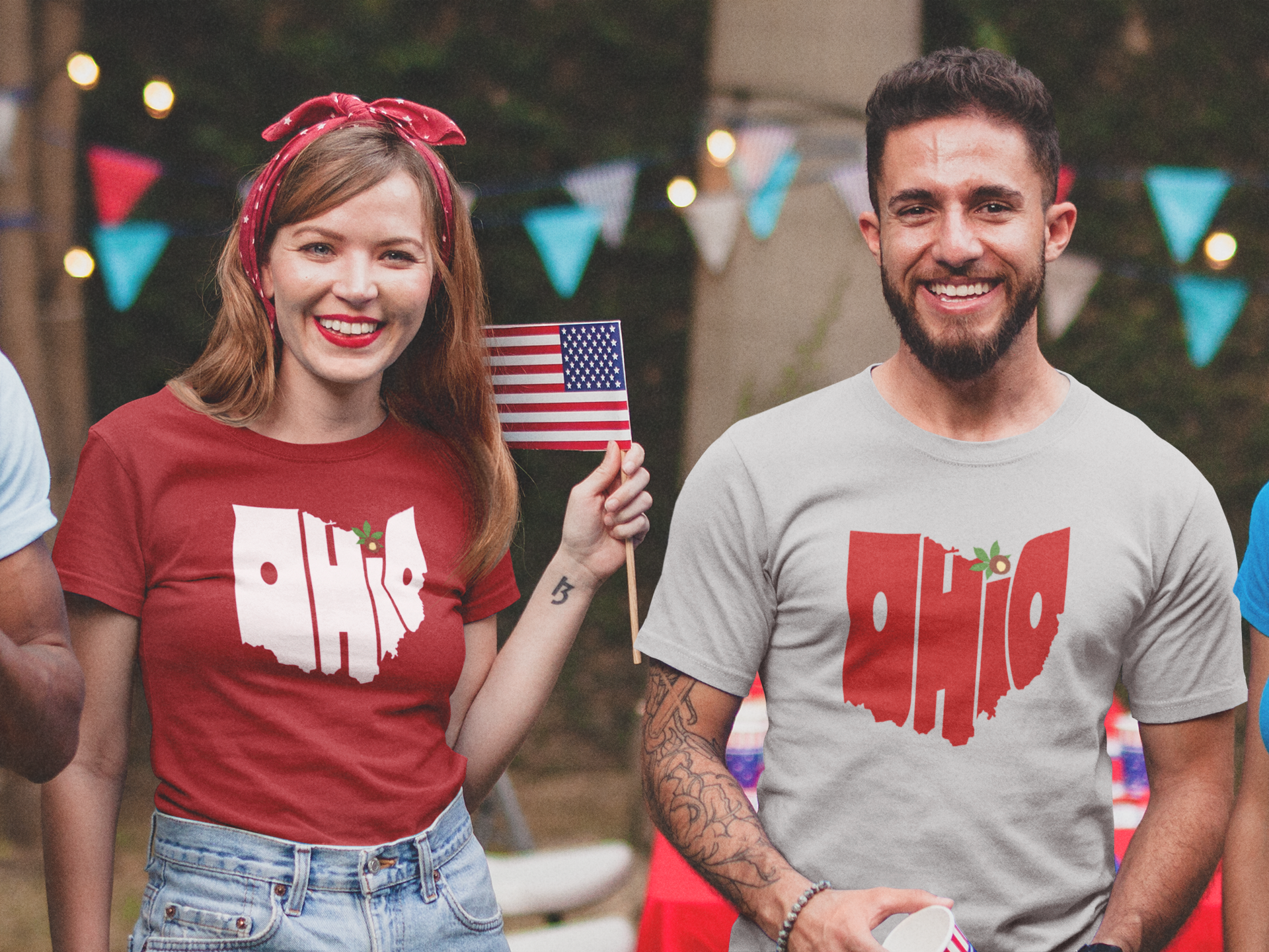 Ohio State Shaped Word Art with Buckeye Dot, Ohio Pride Tshirt, Gift For Ohioan, Ohio lover gift, Buckeye state Tee  product thumbnail image