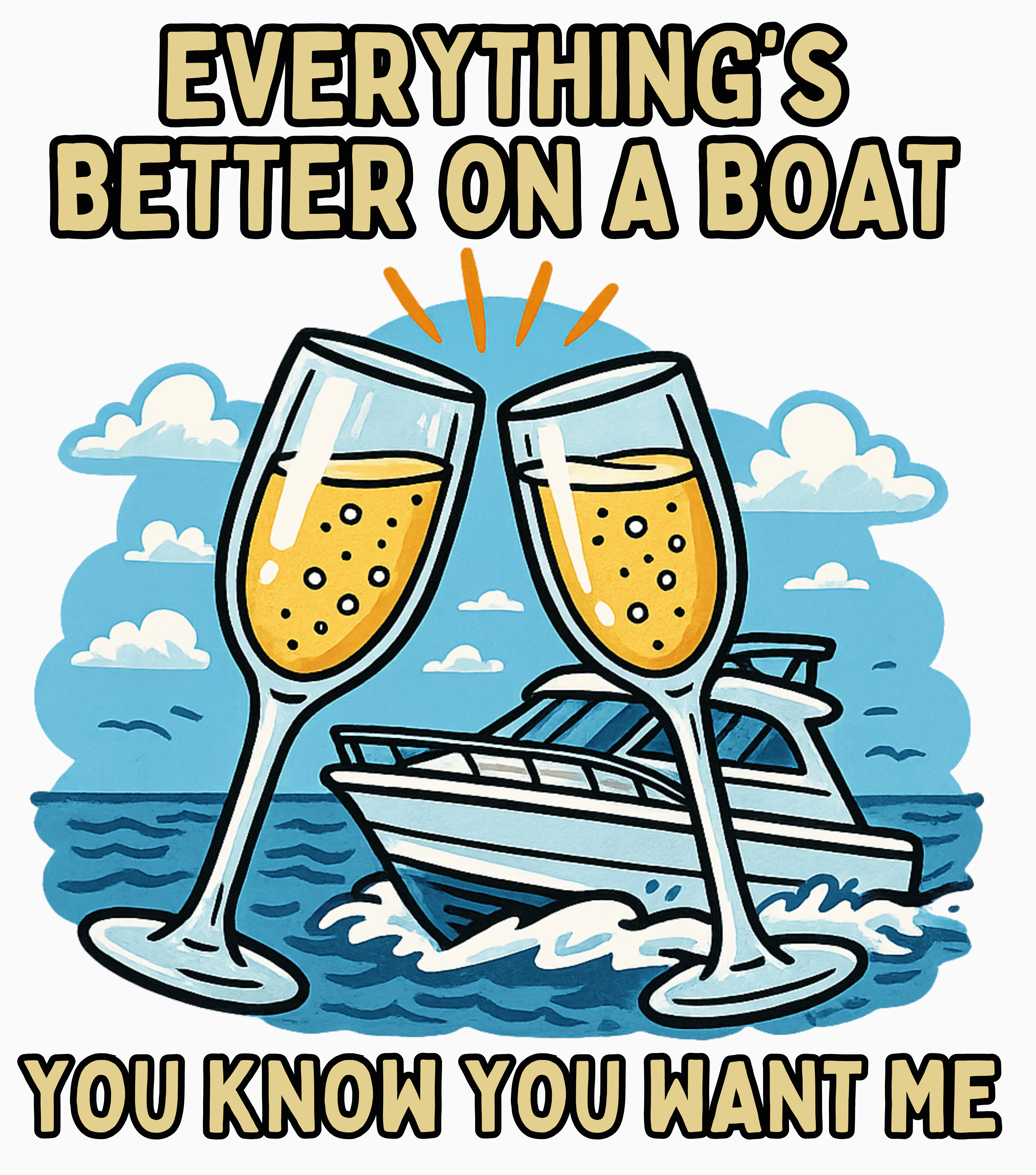 Cheers 🍻🍺🍻 to Everything’s Better on a Boat, Casual Graphic Unisex T-Shirt product thumbnail image Cheers 🍻🍺🍻 to Everything’s Better on a Boat, Casual Graphic Unisex T-Shirt product thumbnail image