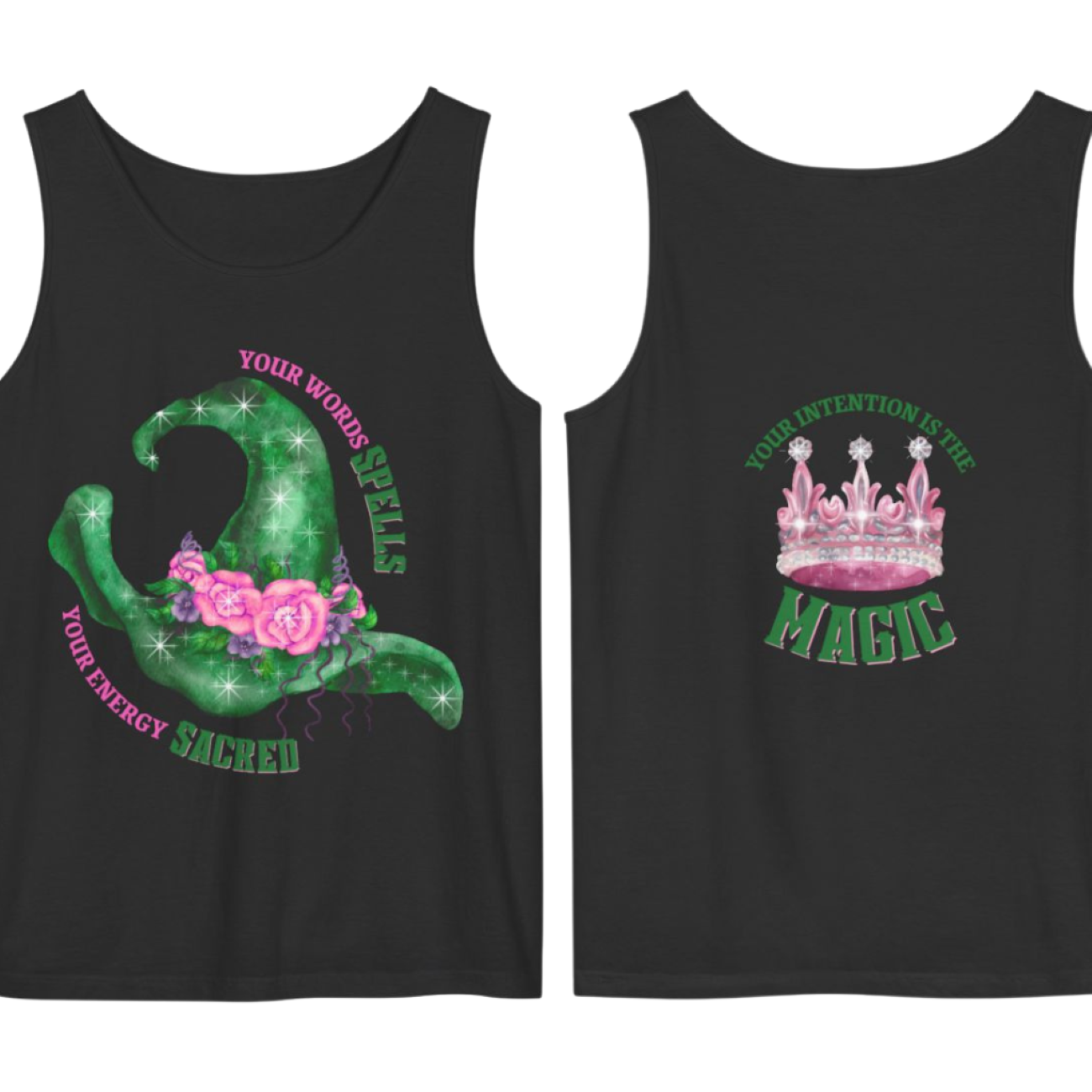 Sacred Magic Tank Top - Unisex Garment-Dyed, Boho Style, Inspirational, Festival Wear, Magical Gift product thumbnail image