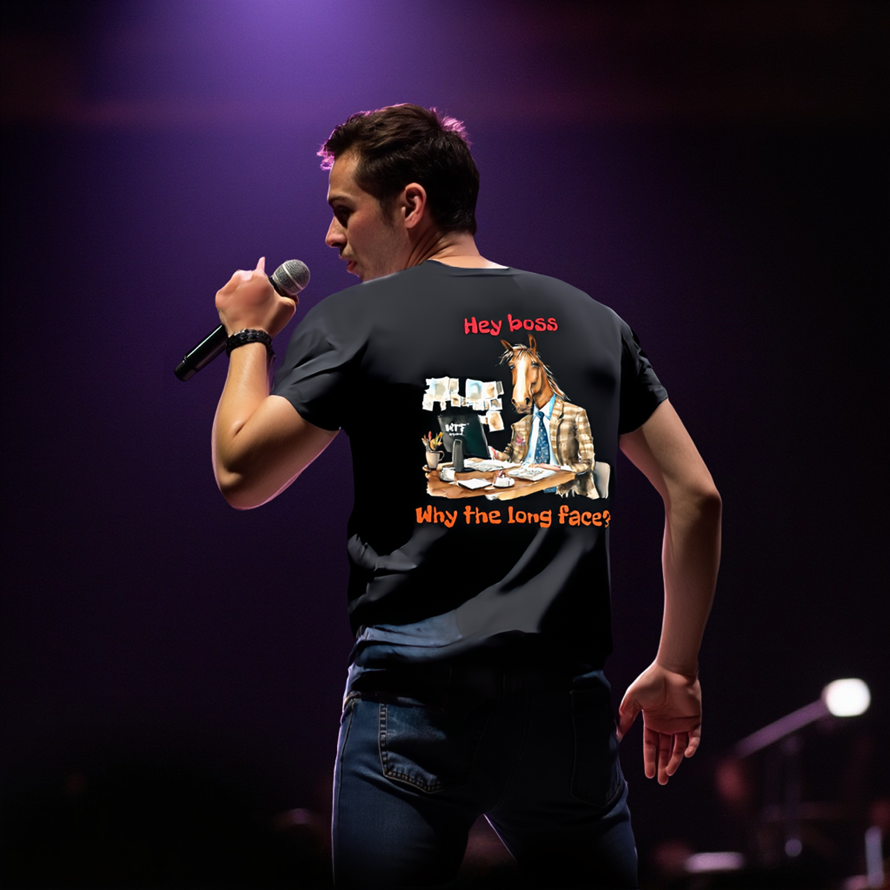 Sarcasm Culture Hey Boss, Why The Long Face? Tee product thumbnail image