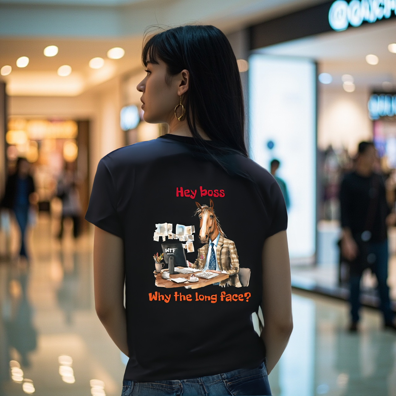 Sarcasm Culture Hey Boss, Why The Long Face? Tee product thumbnail image Sarcasm Culture Hey Boss, Why The Long Face? Tee product thumbnail image