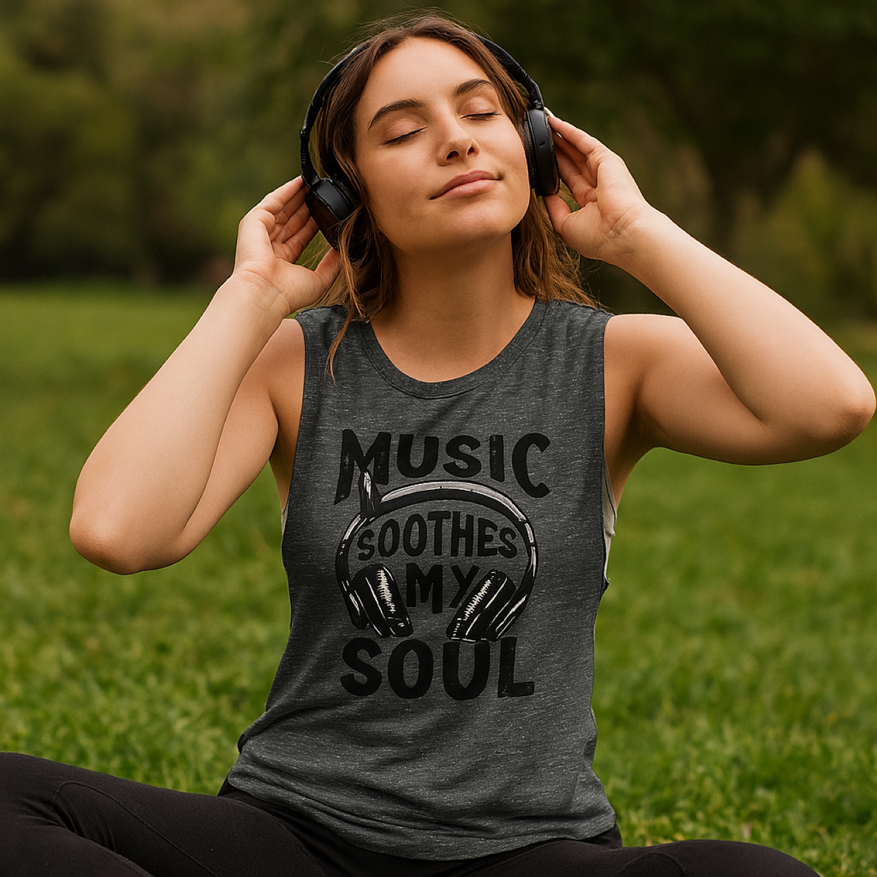 Music Soothes My Soul Women's Tank Top, Music Lover's Flowy Muscle Tee, Soft Sleeveless Shirt, Summer Concert Apparel, Festival Fashion