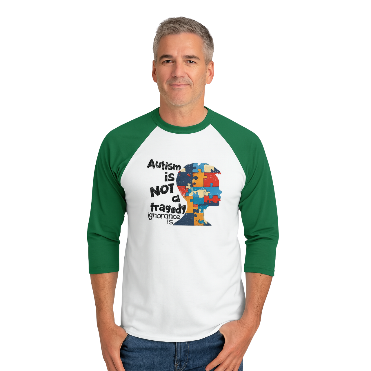 Autism Is Not A Tragedy 3/4 Sleeve Baseball Tee