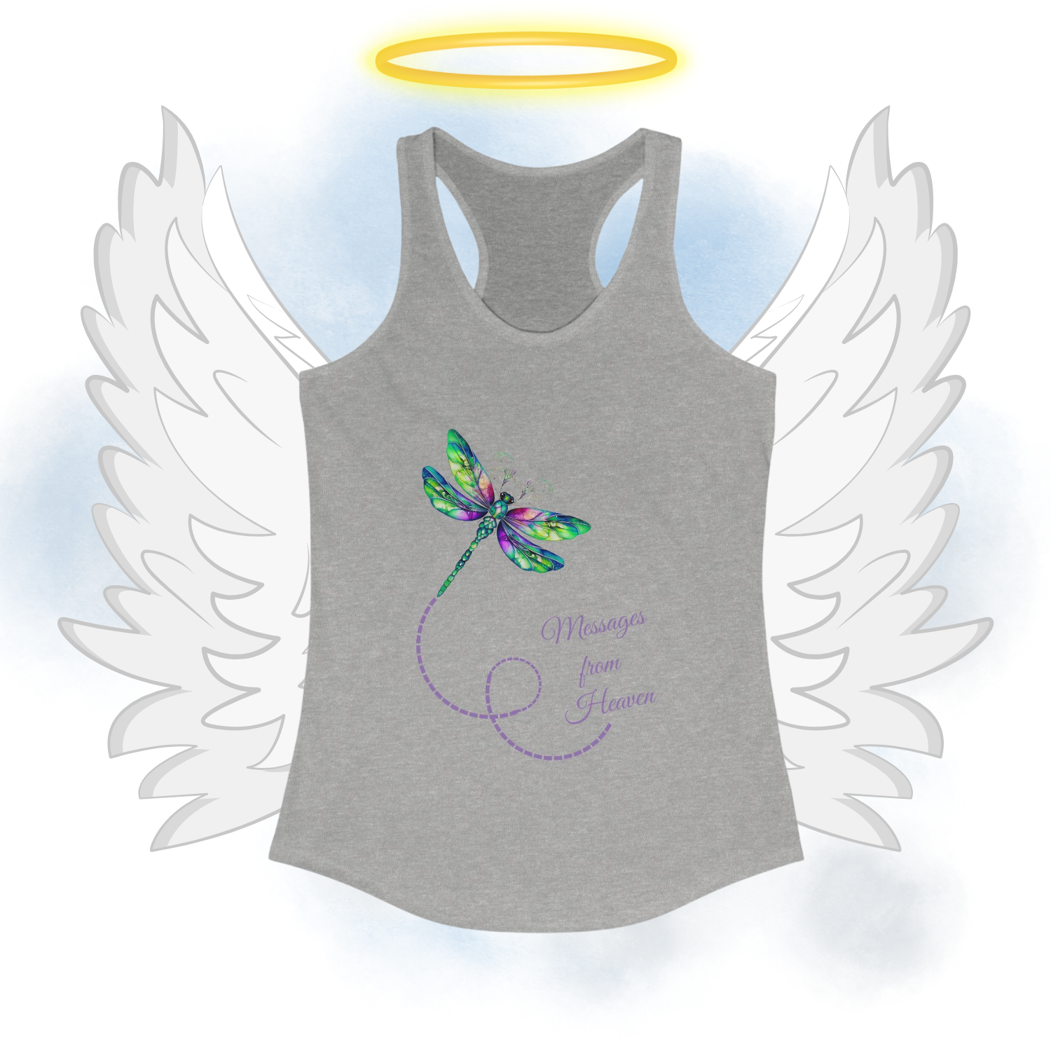 Messages from Heaven 💜✨ Dragonfly-Inspired Memorial Tank – Summer Vibes + Spirit Style | Casual Cotton |  Breathable Fabric product thumbnail image