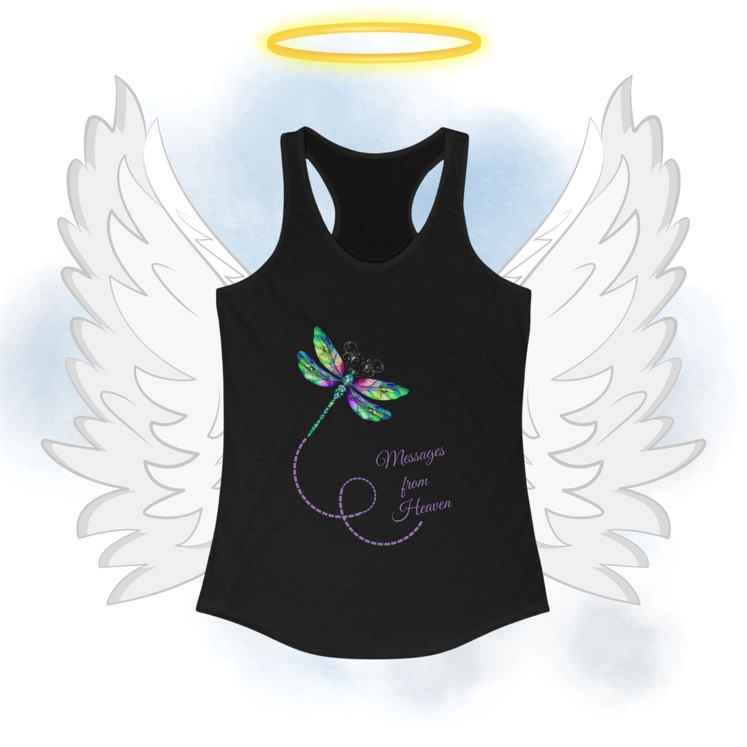 Messages from Heaven 💜✨ Dragonfly-Inspired Memorial Tank – Summer Vibes + Spirit Style | Casual Cotton | Breathable Fabric product thumbnail image Messages from Heaven 💜✨ Dragonfly-Inspired Memorial Tank – Summer Vibes + Spirit Style | Casual Cotton | Breathable Fabric product thumbnail image