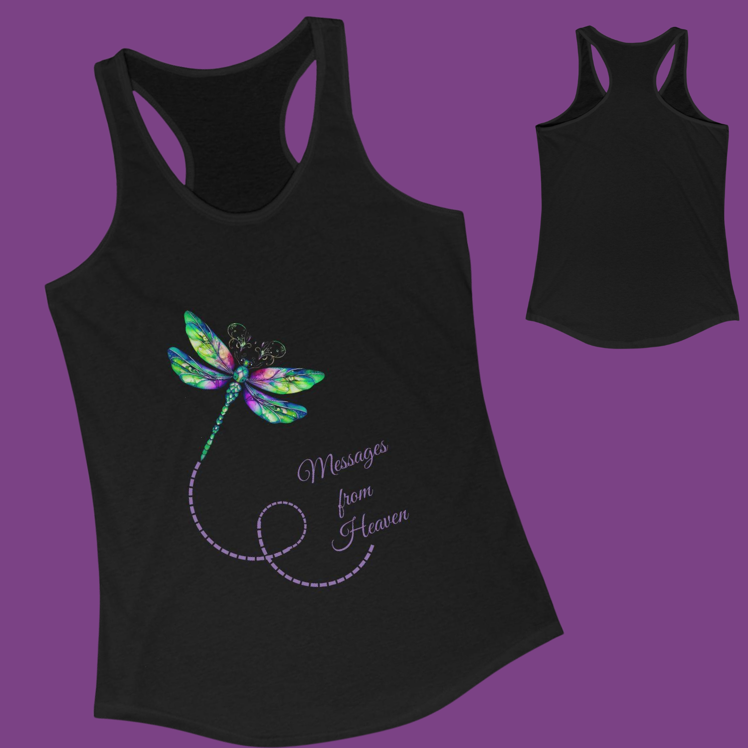 Messages from Heaven 💜✨ Dragonfly-Inspired Memorial Tank – Summer Vibes + Spirit Style | Casual Cotton |  Breathable Fabric product thumbnail image
