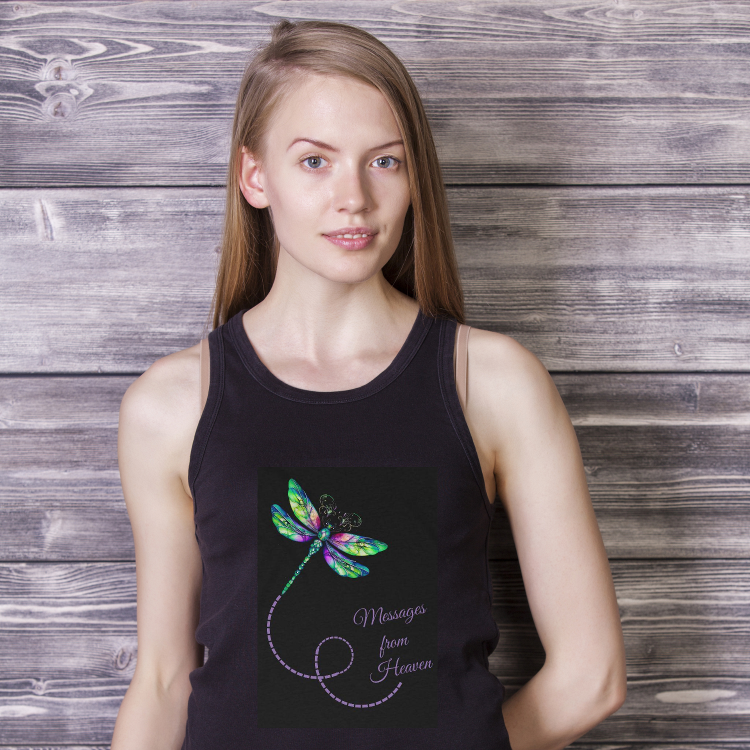 Messages from Heaven 💜✨ Dragonfly-Inspired Memorial Tank – Summer Vibes + Spirit Style | Casual Cotton |  Breathable Fabric product thumbnail image