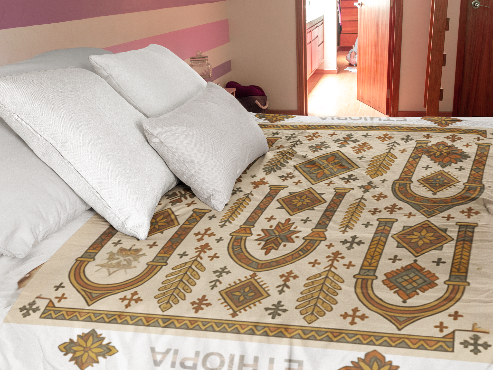 Ethiopian Bohemian Woven Blanket, Cozy Throw, Home Decor, Gift for Any Occasion, Boho Style, Perfect for Cuddling product thumbnail image Ethiopian Bohemian Woven Blanket, Cozy Throw, Home Decor, Gift for Any Occasion, Boho Style, Perfect for Cuddling product thumbnail image