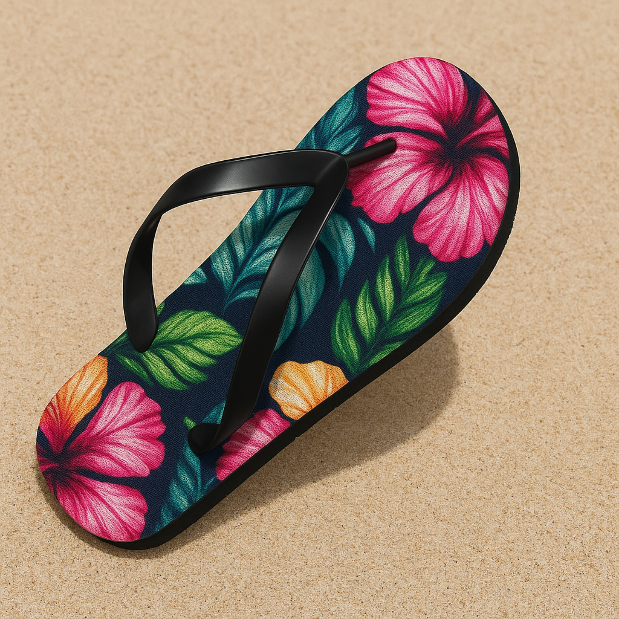 Tropical Flip Flops with Floral Design, Beach Footwear, Summer Essentials, Vacation Shoes, Gift for Her product thumbnail image Tropical Flip Flops with Floral Design, Beach Footwear, Summer Essentials, Vacation Shoes, Gift for Her product thumbnail image