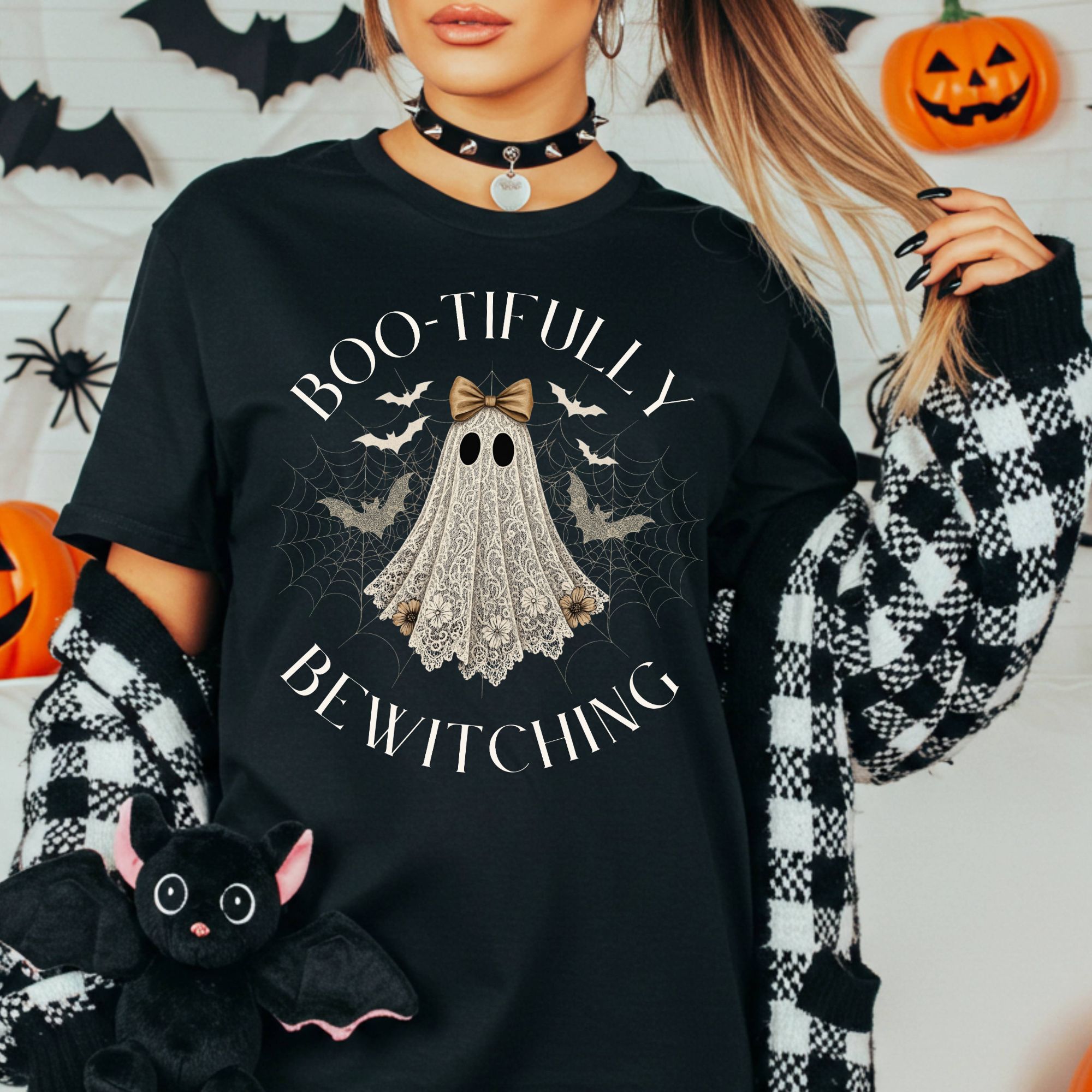 Boo-tifully Bewitching T-Shirt, Halloween Tee, Unisex Halloween Shirt, Ghost Design Apparel, Spooky Season Clothing, Fall Fashion product thumbnail image Boo-tifully Bewitching T-Shirt, Halloween Tee, Unisex Halloween Shirt, Ghost Design Apparel, Spooky Season Clothing, Fall Fashion product thumbnail image