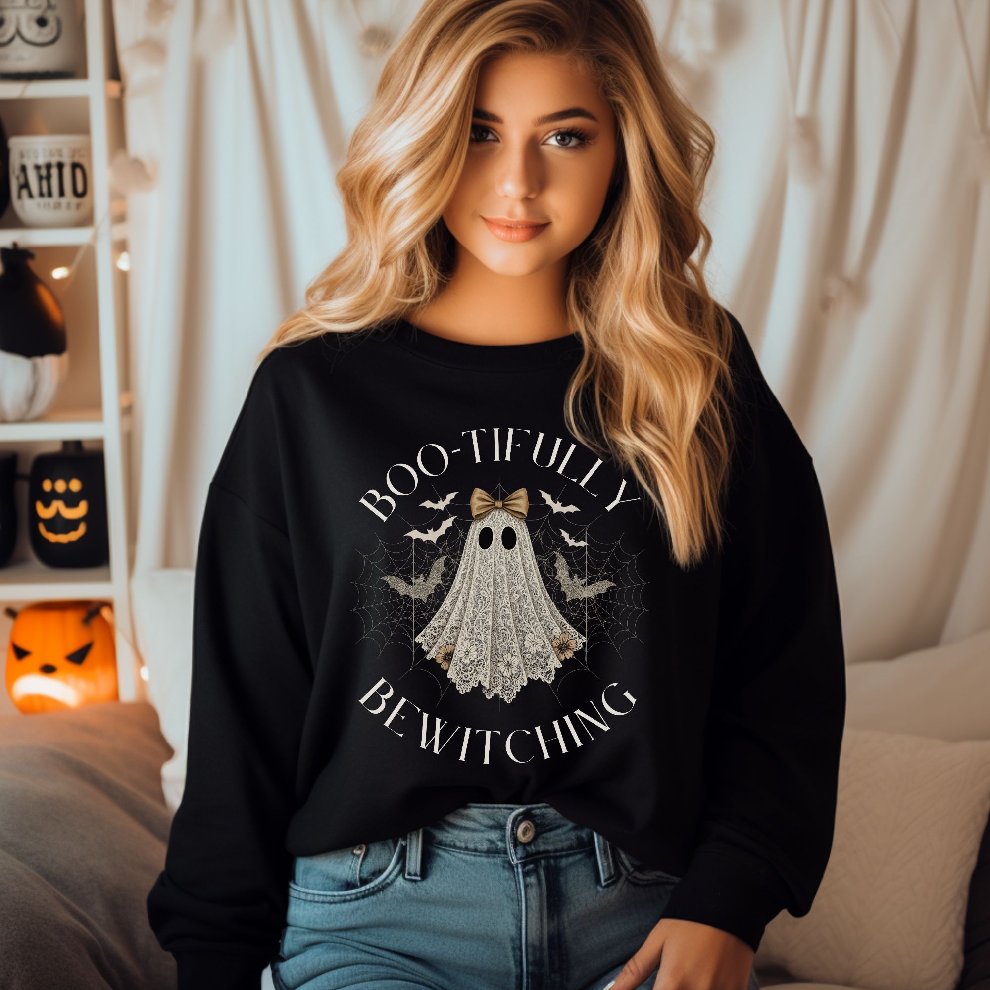 Halloween Ghost Sweatshirt, Cozy Fall Crewneck, Boo-ally Bewitching Sweatshirt, Unisex Halloween Apparel, Spooky Season Fashion Halloween Ghost Sweatshirt, Cozy Fall Crewneck, Boo-ally Bewitching Sweatshirt, Unisex Halloween Apparel, Spooky Season Fashion