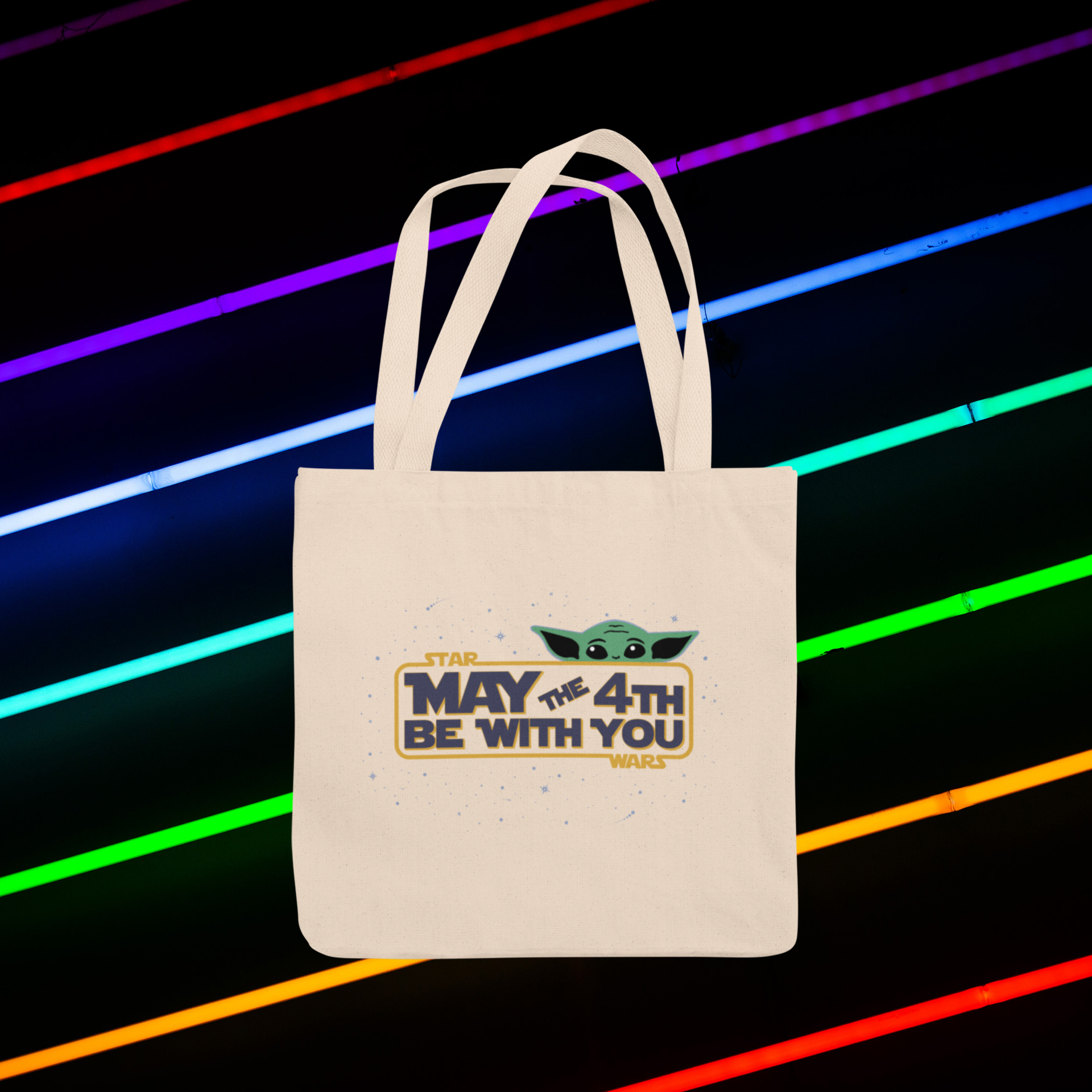 May the Fourth with Grogu Cotton Canvas Tote Bag