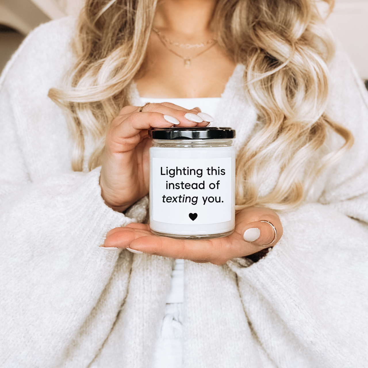 Texting You Scented Soy Candle - Cozy Home Decor, Gift for Friends, Relaxation Candle, Cute Candle for Any Occasion, Heartfelt Gift product thumbnail image Texting You Scented Soy Candle - Cozy Home Decor, Gift for Friends, Relaxation Candle, Cute Candle for Any Occasion, Heartfelt Gift product thumbnail image