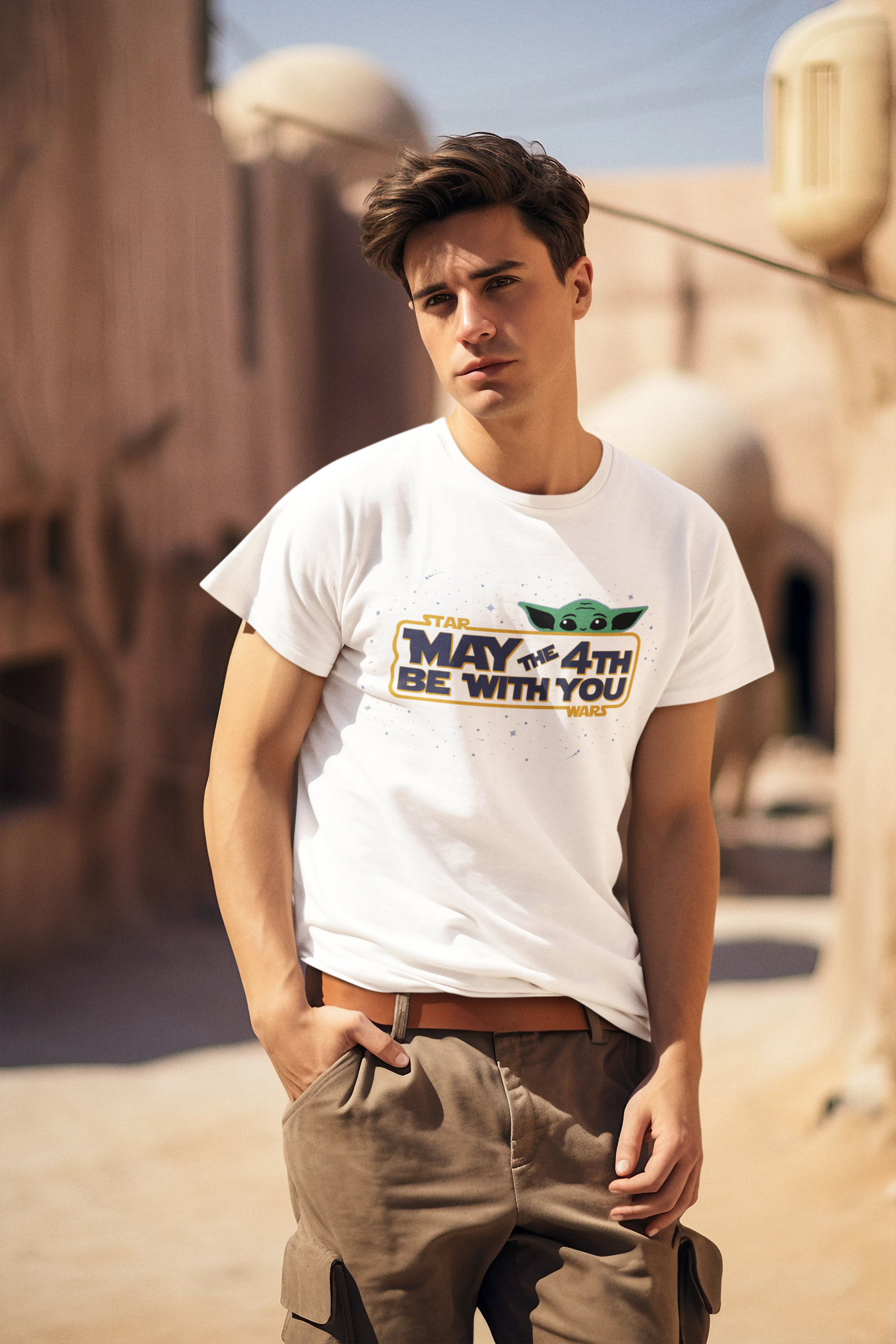May the Fourth with Grogu Graphic Tee - Unisex Crew Neck  product thumbnail image