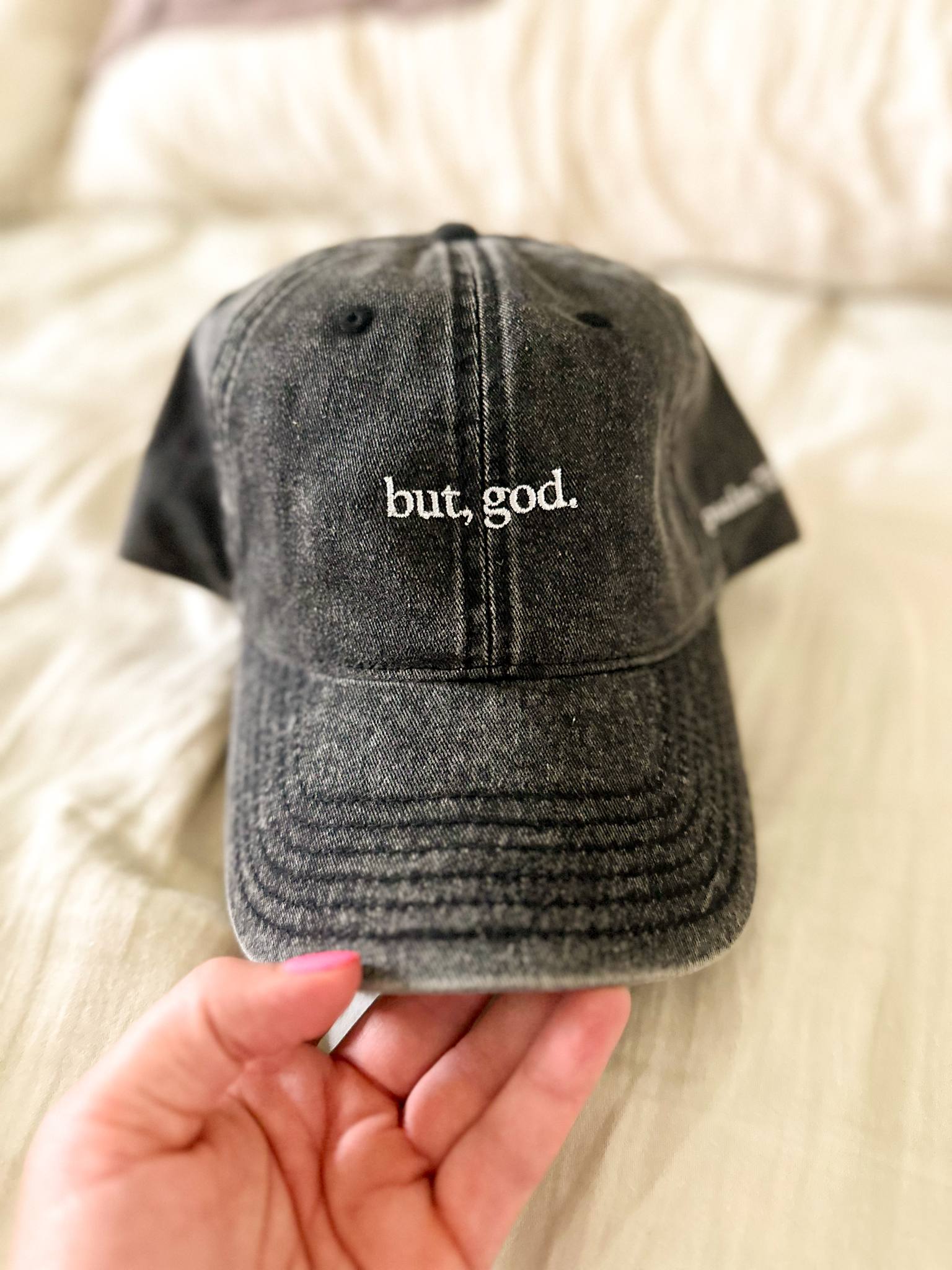 BUT, GOD Vintage Embroidered Hat - Psalm 73:26 product thumbnail image BUT, GOD Vintage Embroidered Hat - Psalm 73:26 product thumbnail image