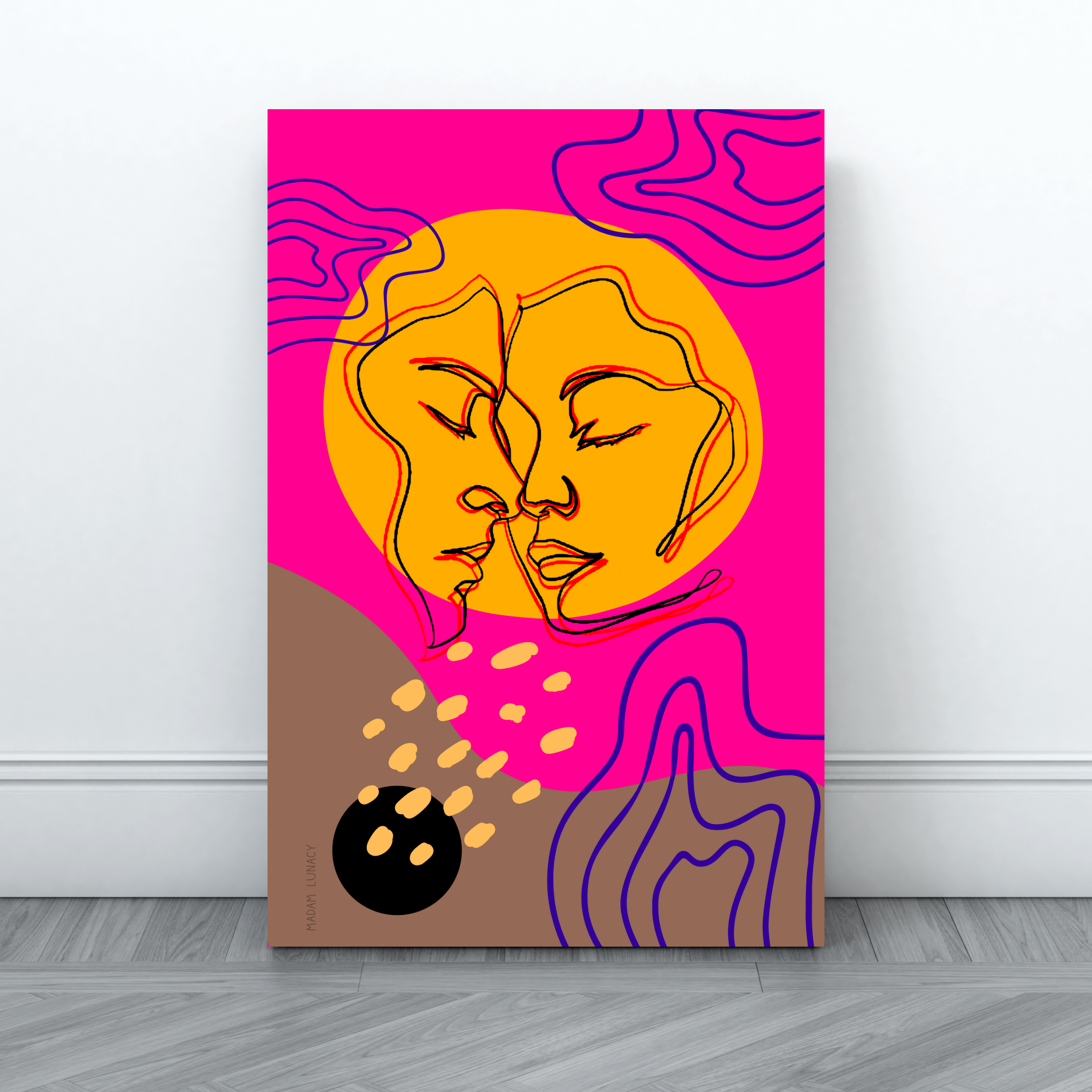 Solar Union. Art by Madam Lunacy - ART PRINT ┃Pink and Orange Collection