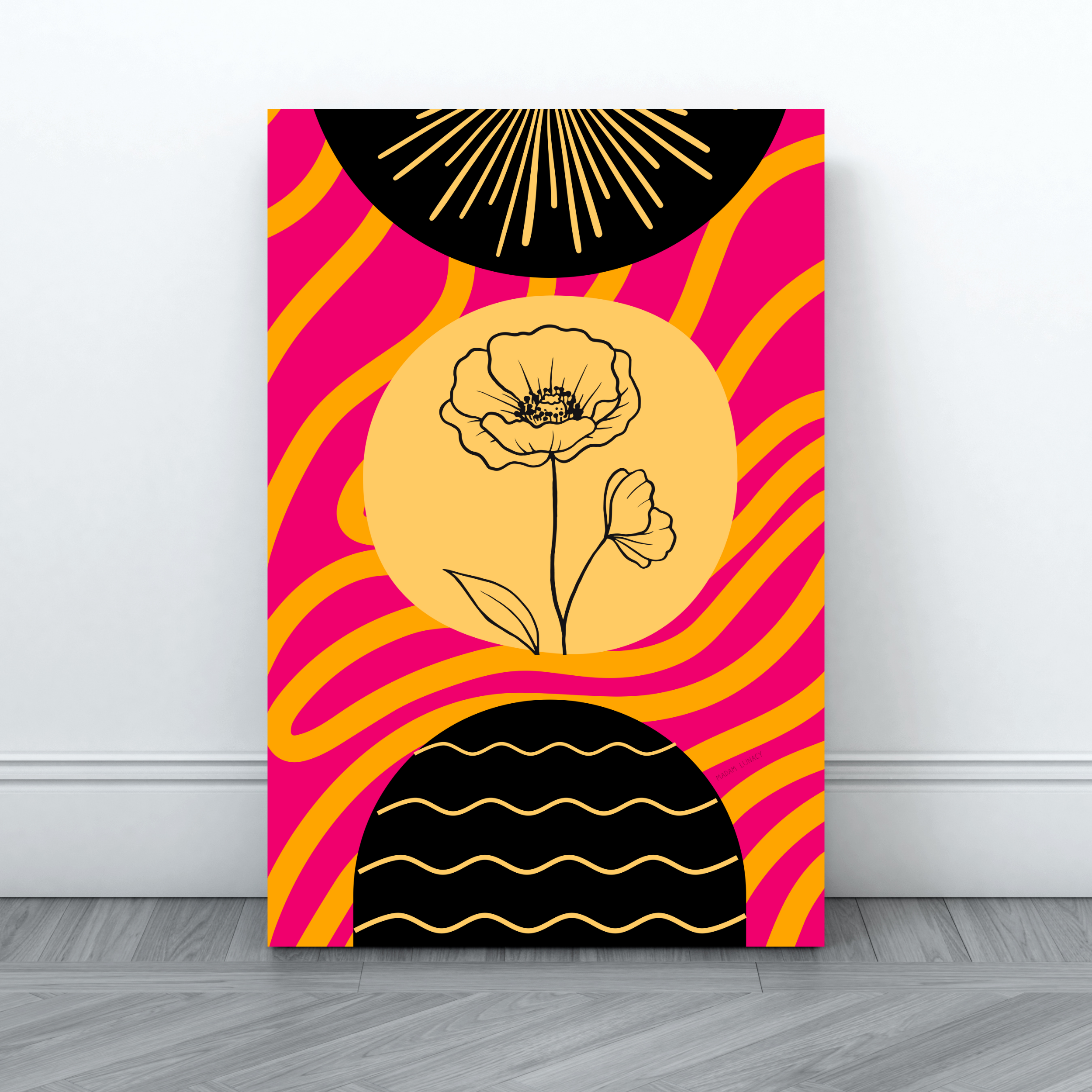 Duality in Bloom. Art by Madam Lunacy - ART PRINT ┃Pink and Orange Collection Duality in Bloom. Art by Madam Lunacy - ART PRINT ┃Pink and Orange Collection